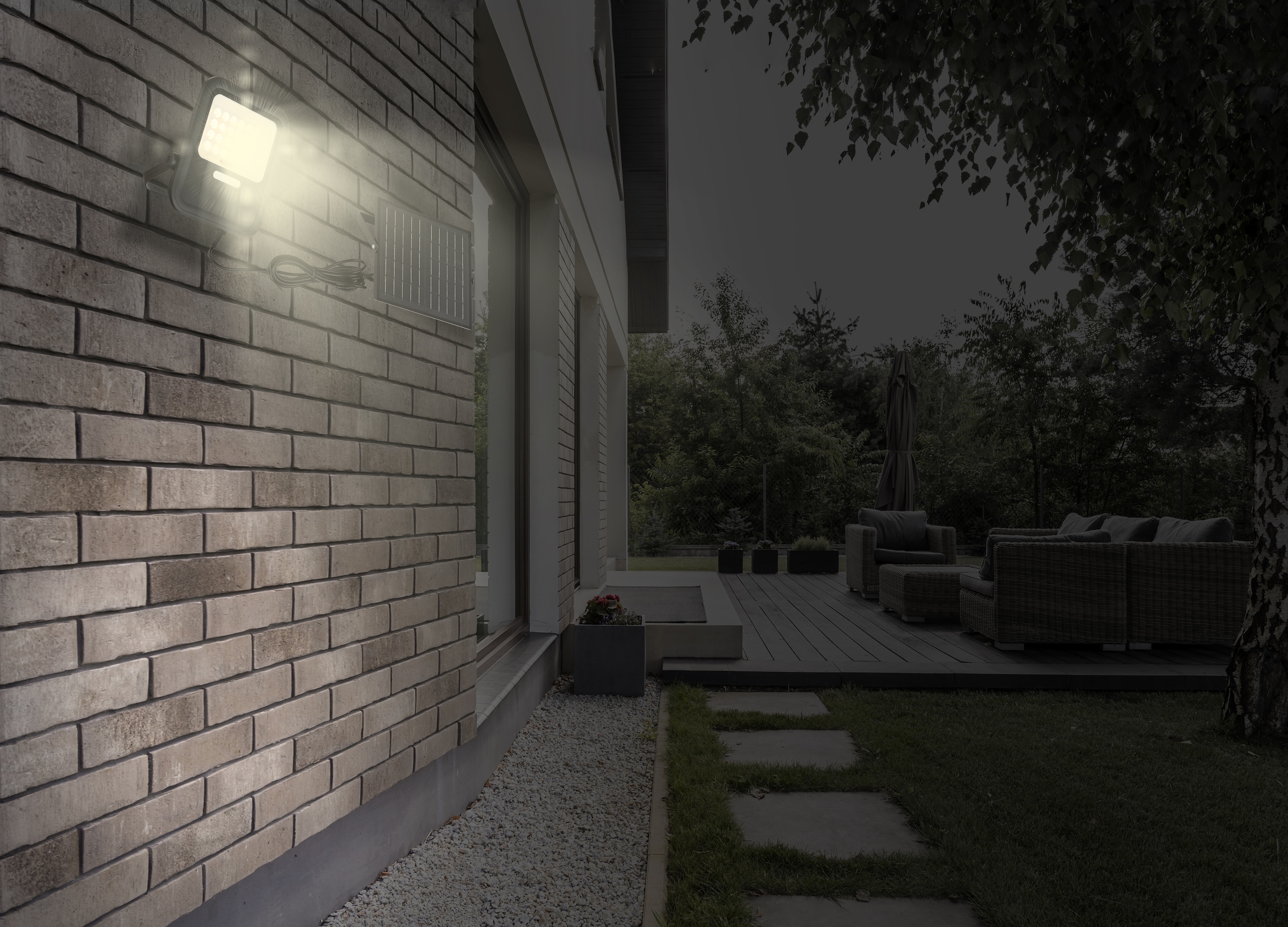 GLOBO LIGHTING LED Solarleuchte »SOLARLEUCHTE KUNSTSTOFF SCHWARZ MATT, 1XLED«, Leuchtmittel LED-Modul | LED fest integriert, Solar/IP65/beweglich/Garten/Außenbereich
