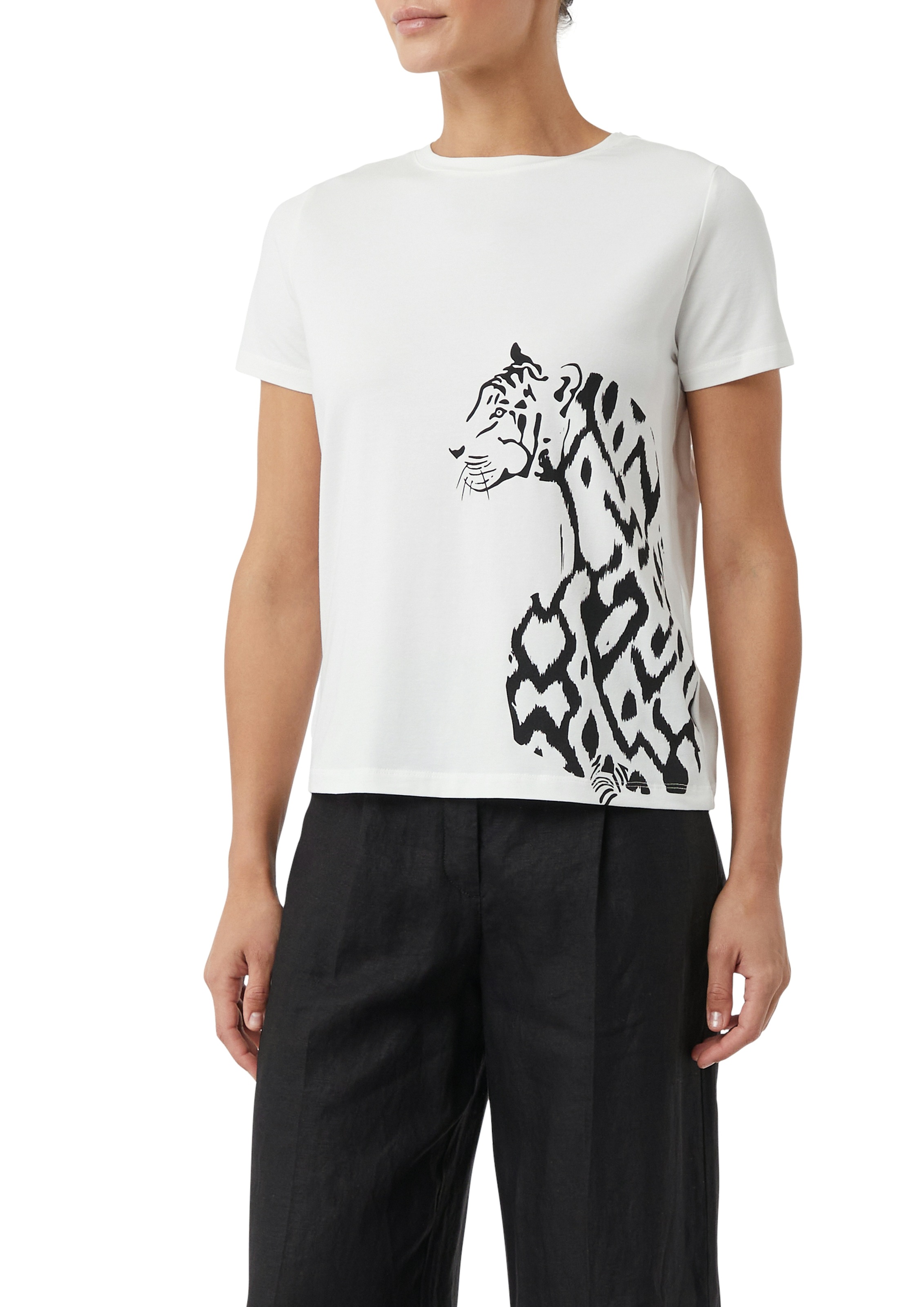 Comma Print-Shirt, mit seitlichem Animal-Print günstig online kaufen