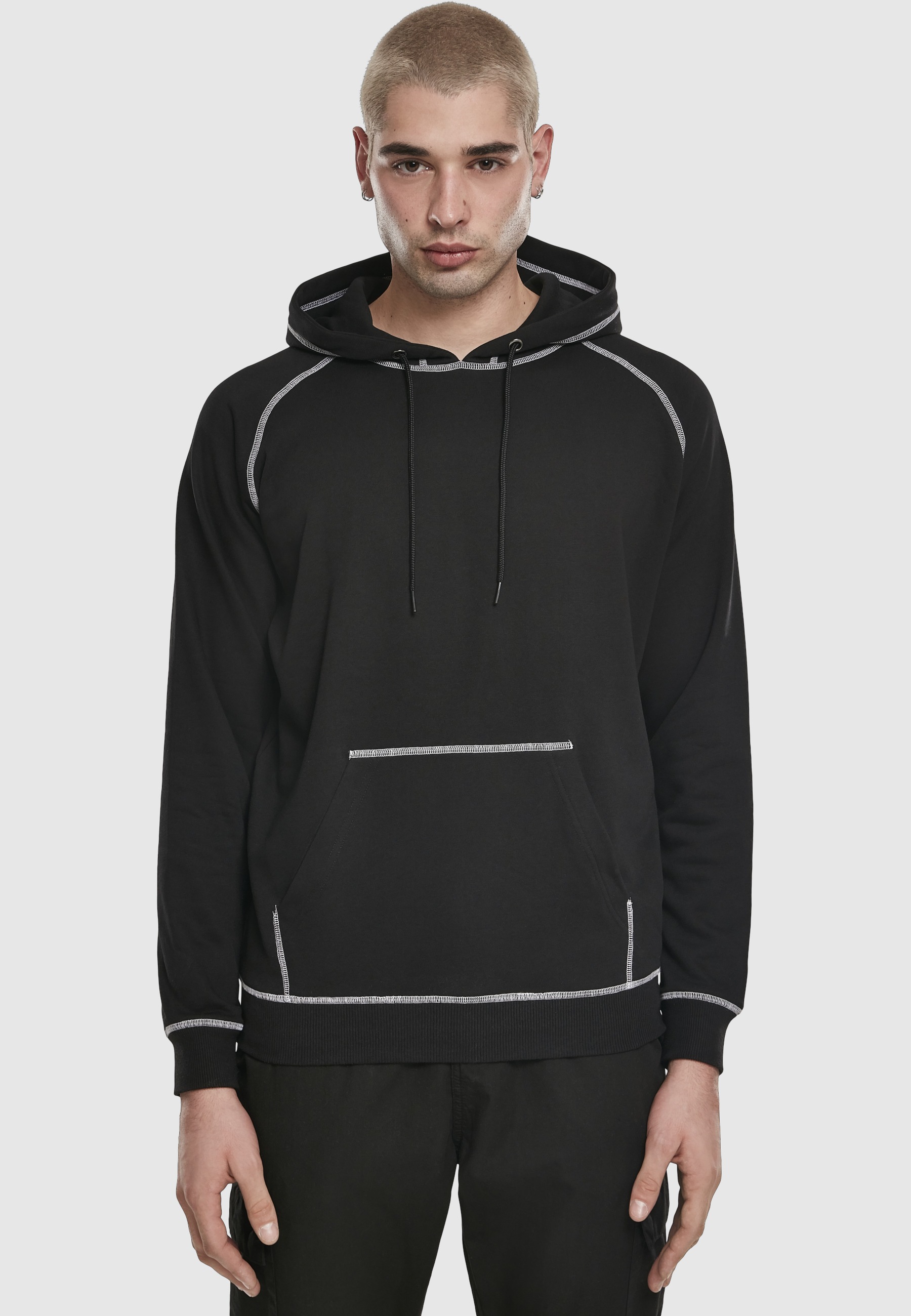 URBAN CLASSICS Rundhalspullover »Urban Classics Herren Contrast Stitching Hoody« 1 Stk.