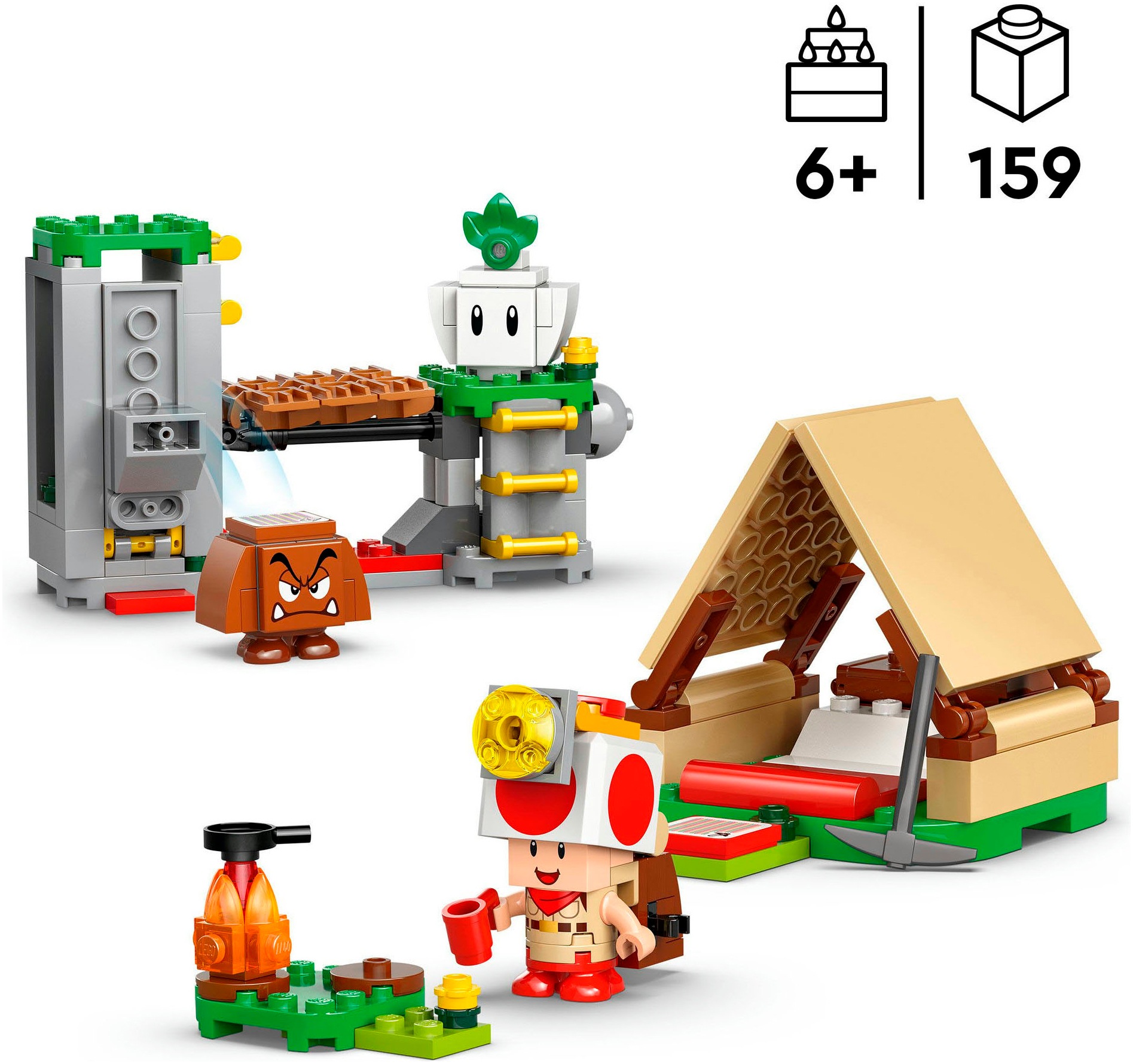 LEGO® Konstruktionsspielsteine »Kapitän Toad-Camp (72040), LEGO Super Mario«, (159 St.), Made in Europe