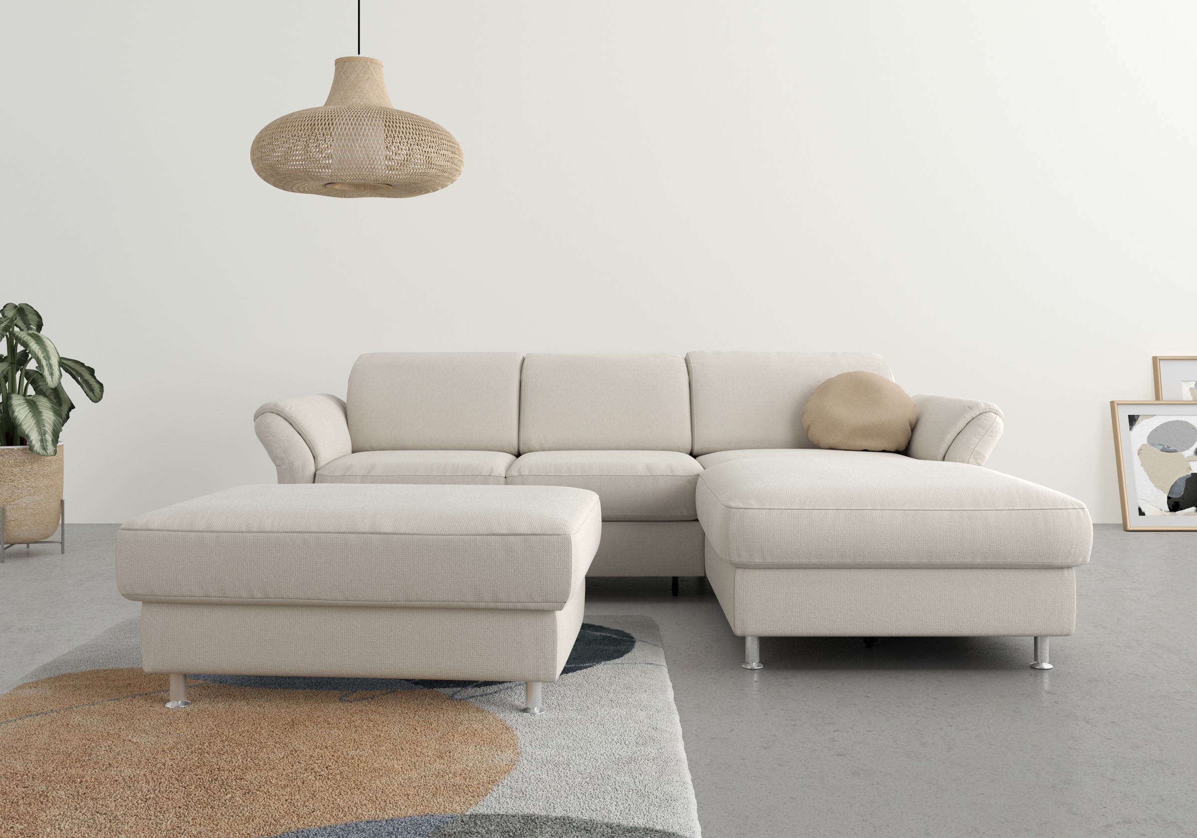 sit&more Ecksofa "Apulia L-Form" wahlweise Schlaffunktion, Bettkasten und Kopf- und Armteilverstellung