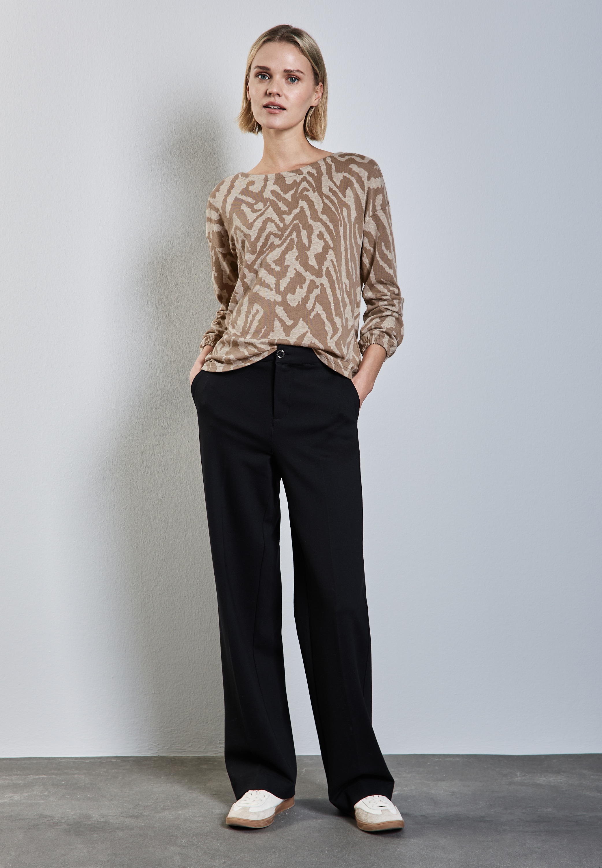 STREET ONE Langarmshirt, mit U-Boot-Ausschnitt