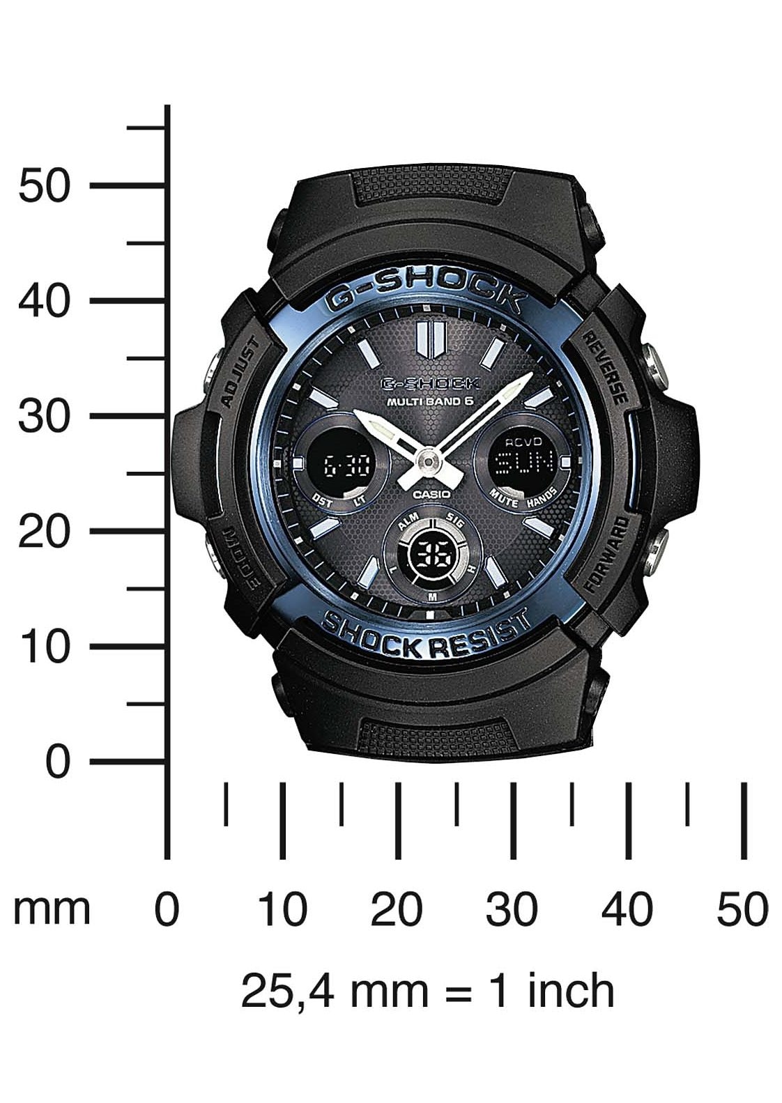 CASIO G-SHOCK Funkchronograph, Solaruhr, Armbanduhr,Herrenuhr,digital bis 20 bar wasserd.Resinarmband