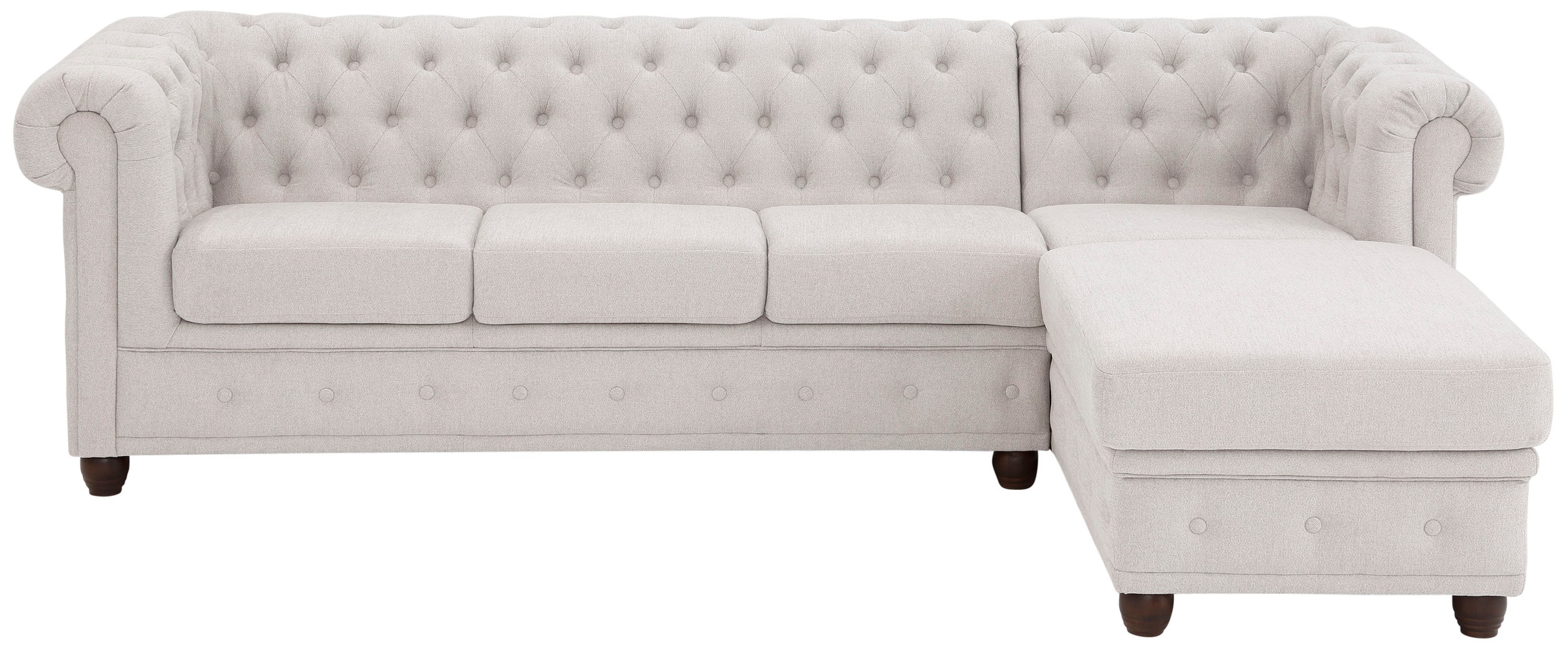 Home affaire Chesterfield-Sofa "New Castle L-Form", hochwertige Knopfheftung in Chesterfield-Design, B/T/H: 255(171/72)