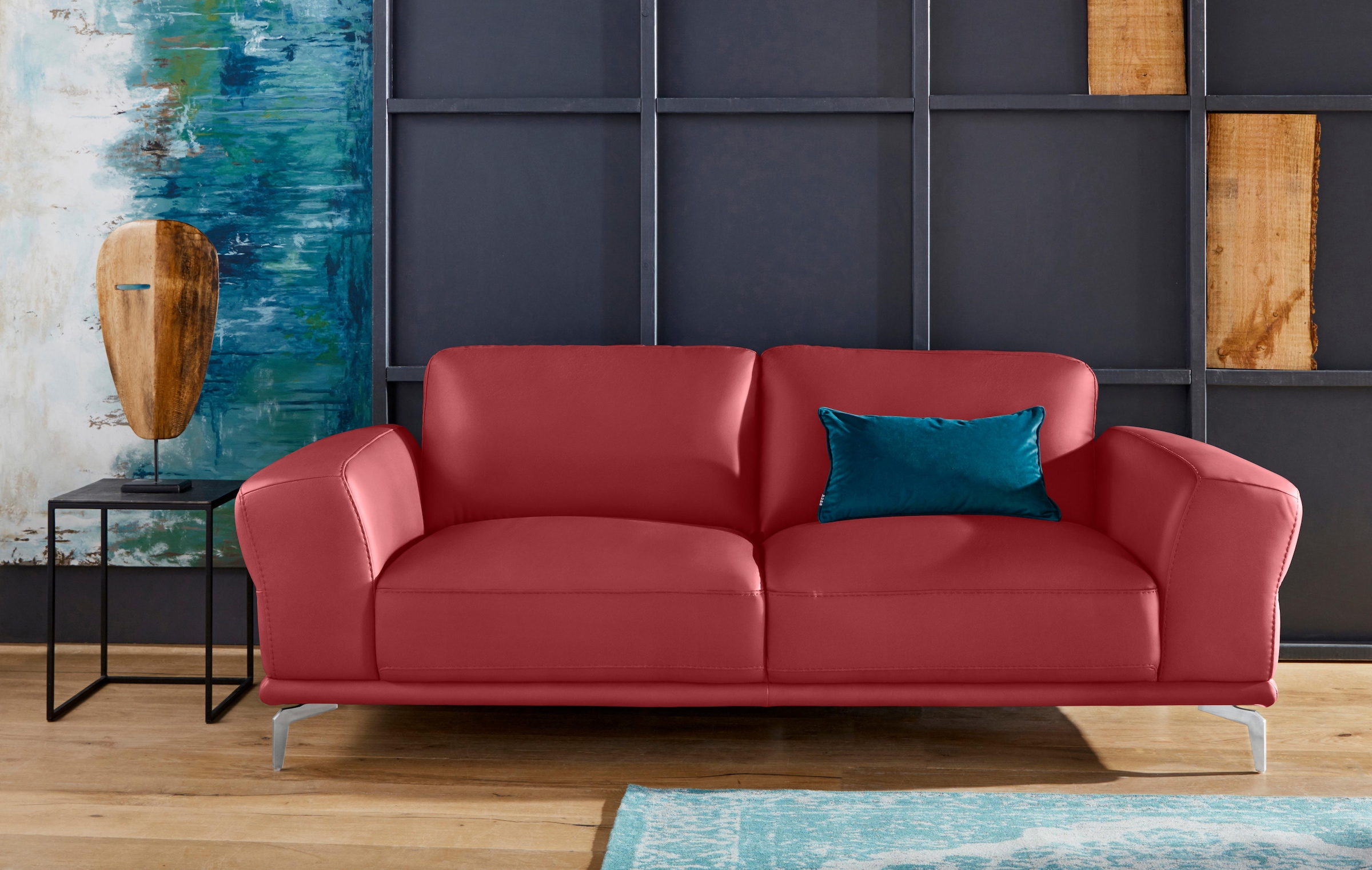 W.SCHILLIG 2,5-Sitzer "montanaa Designsofa mit erstklassigem Sitzkomfort, Ferderkern" mit Metallfüßen in Chrom glänzend, Breite 212 cm