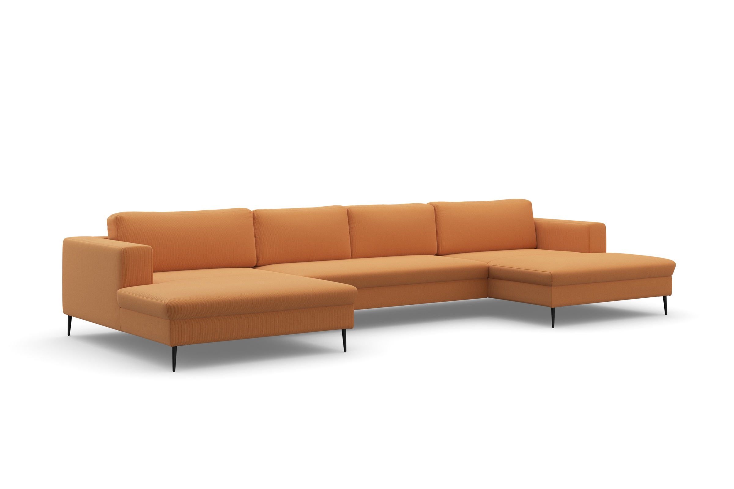 DOMO collection Wohnlandschaft »Modica U-Form«, XXL, in moderner Optik mit, 2 großzügigen Recamieren, auch in Cord