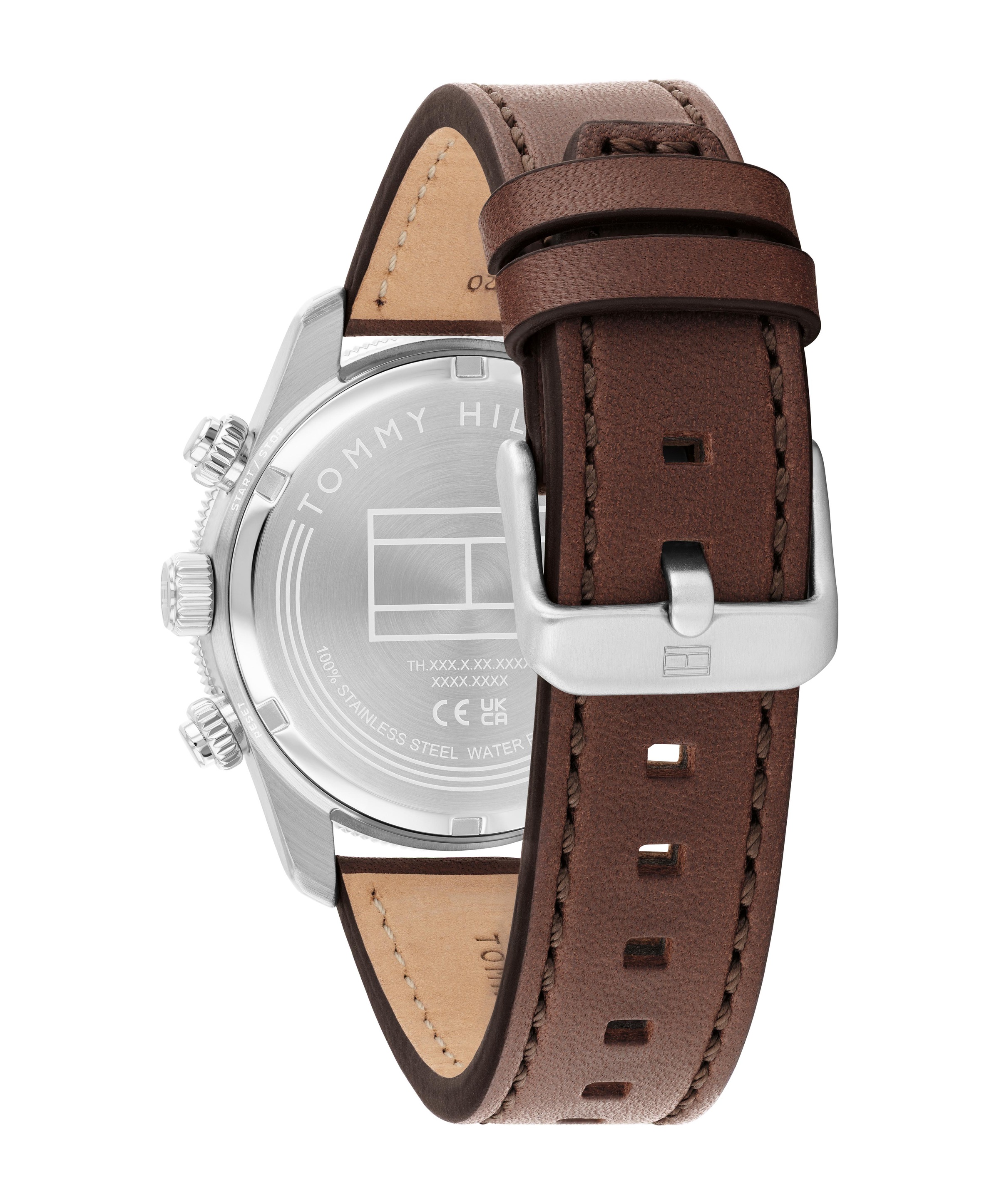 Tommy Hilfiger Chronograph »TH85 CHRONOGRAPH«, Quarzuhr, Armbanduhr, Herrenuhr, Lederarmband, analog, Tag