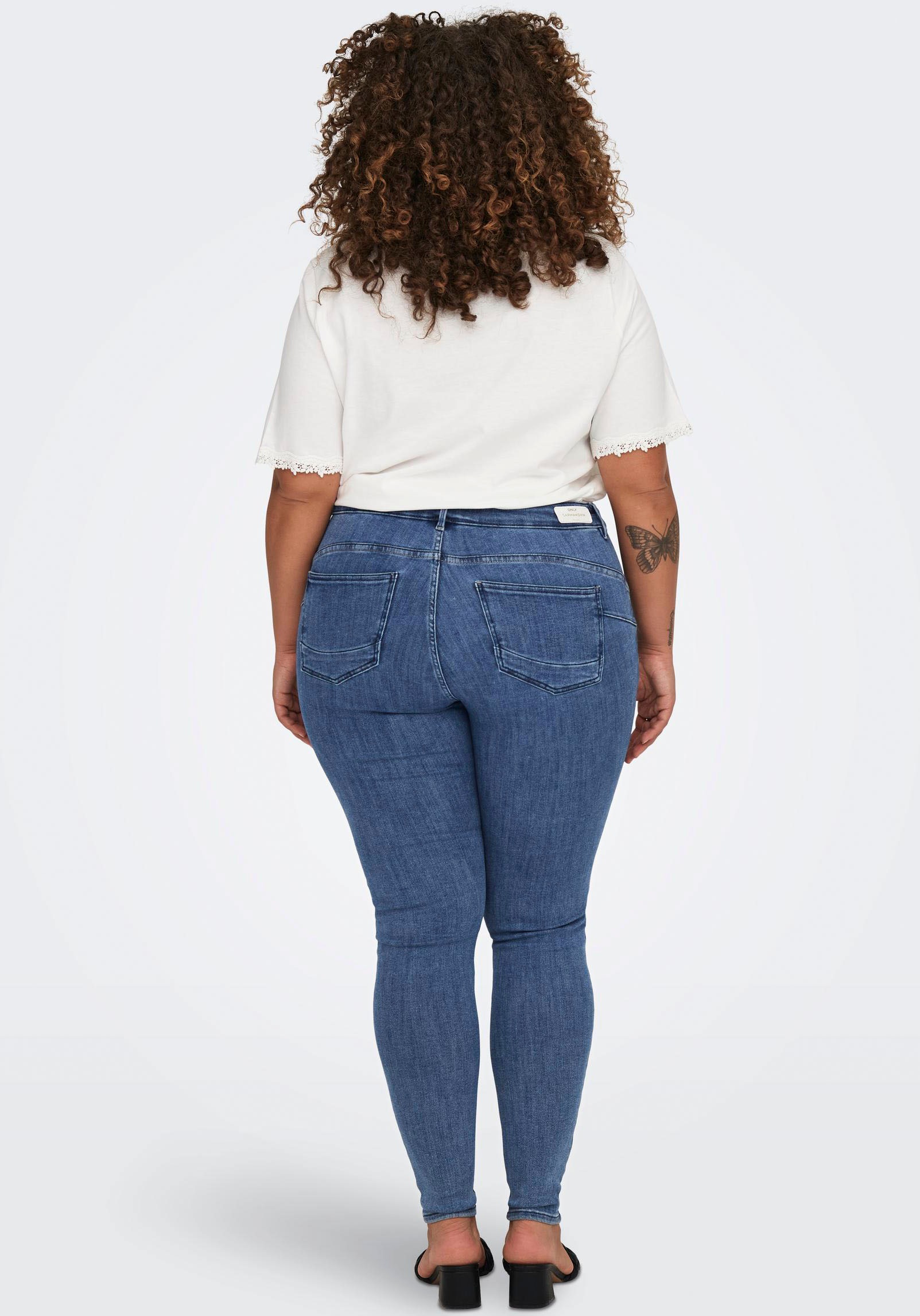 Carmakoma by Only Damen Jeans CARPOWER REA2981 - Skinny Fit - Blau - Dark M günstig online kaufen