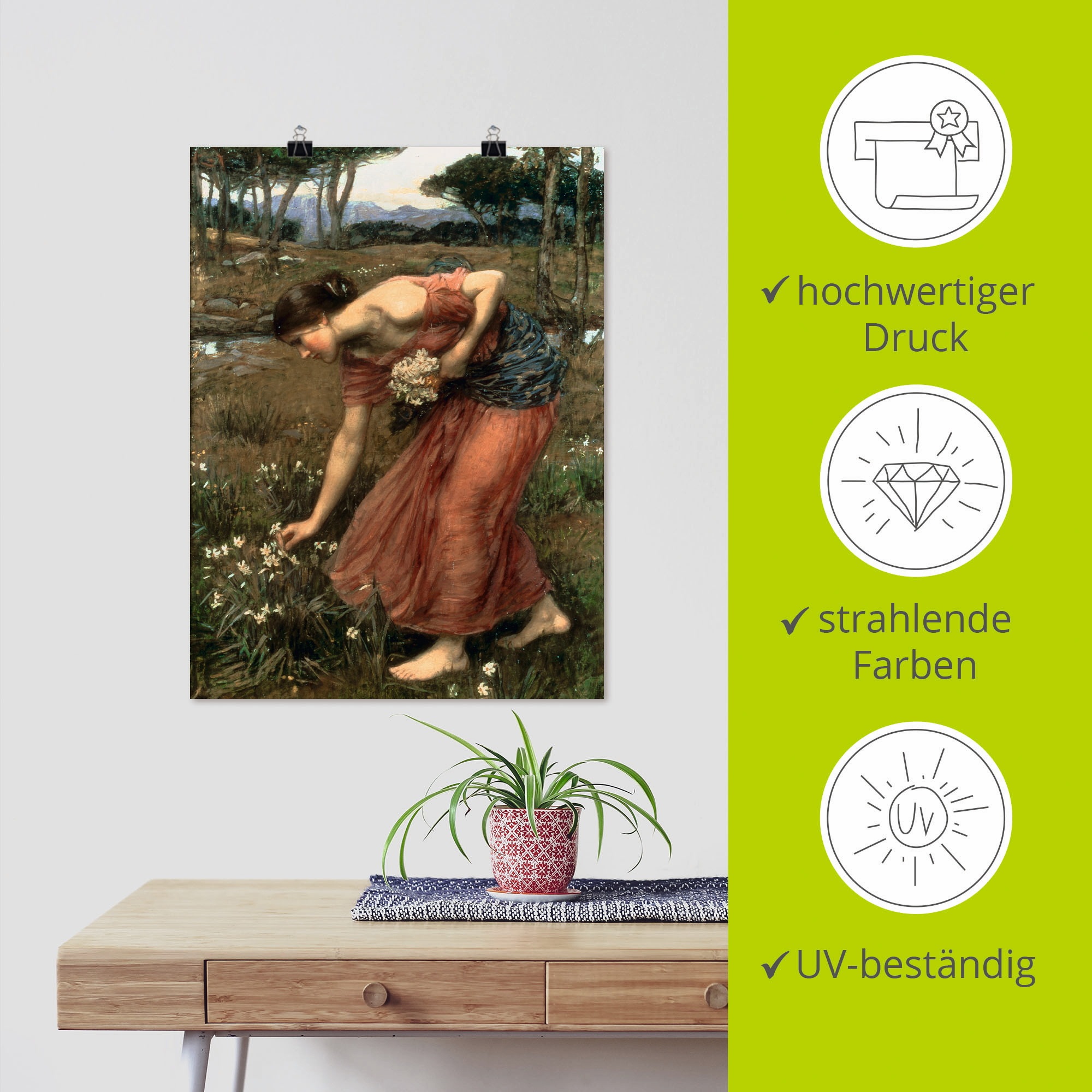 Artland Wandbild »Narziß«, Frau, (1 St.), als Leinwandbild, Poster in verschied. Größen