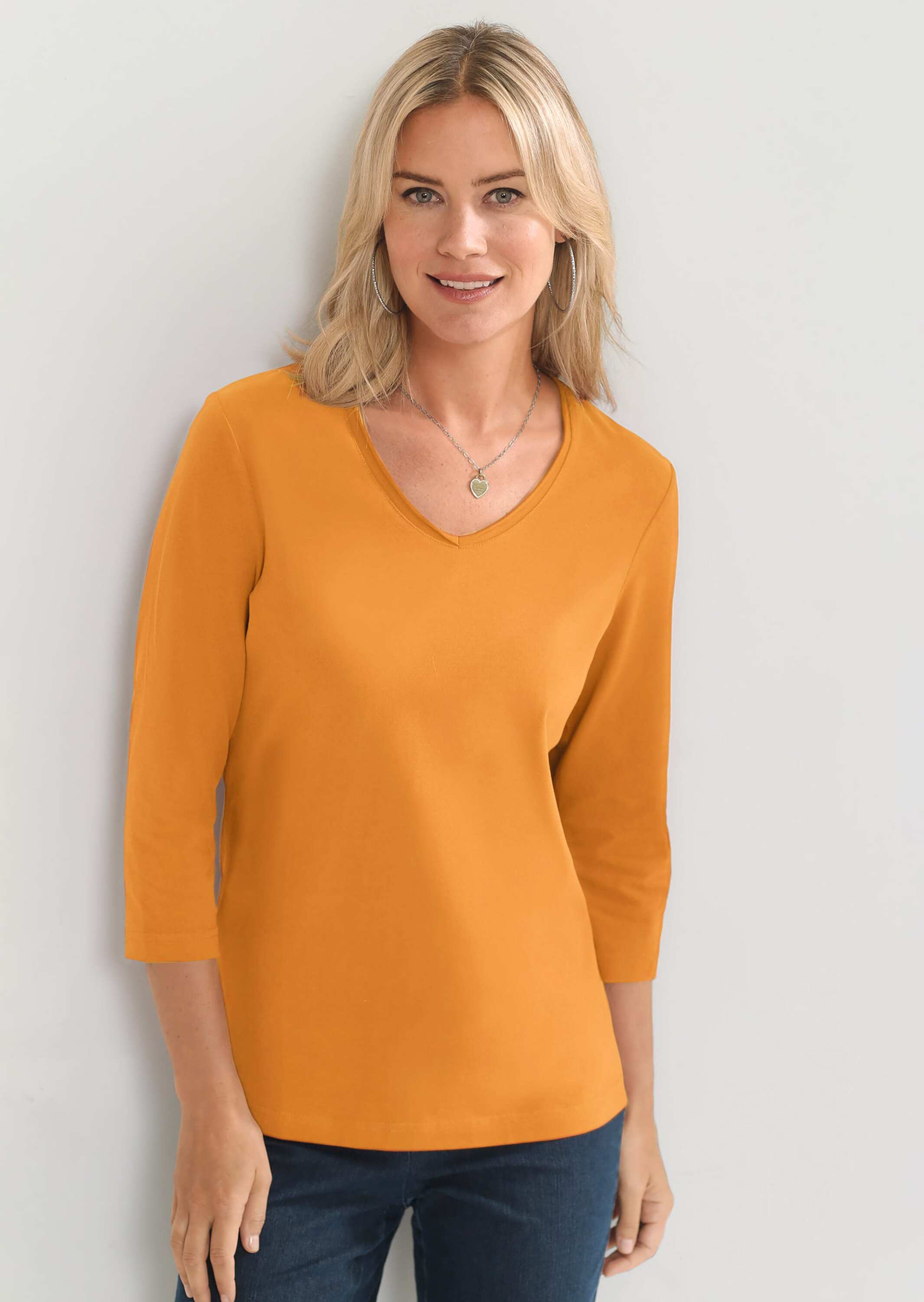 Thumbnail - GOLDNER 3/4-Arm-Shirt "Shirt mit V-Ausschnitt" keine/nicht relevant