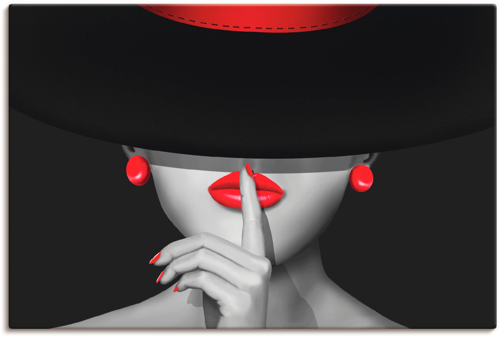 Artland Leinwandbild "Sei still" Frau 1 Stk. tlg. als Alubild, Outdoorbild, günstig online kaufen