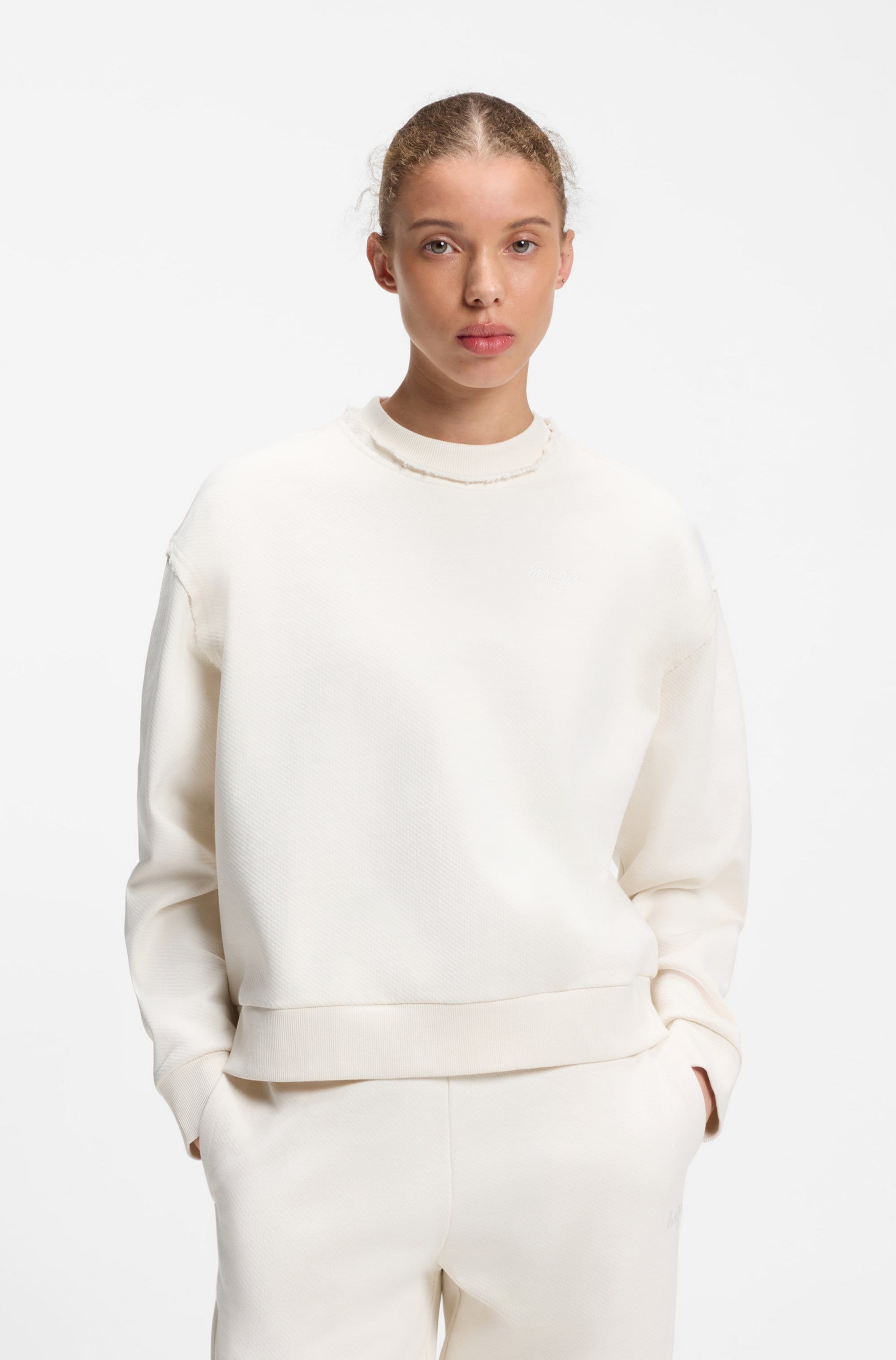 HUGO Sweatshirt "Dismoolie", mit Logostickerei, Relaxed Fit