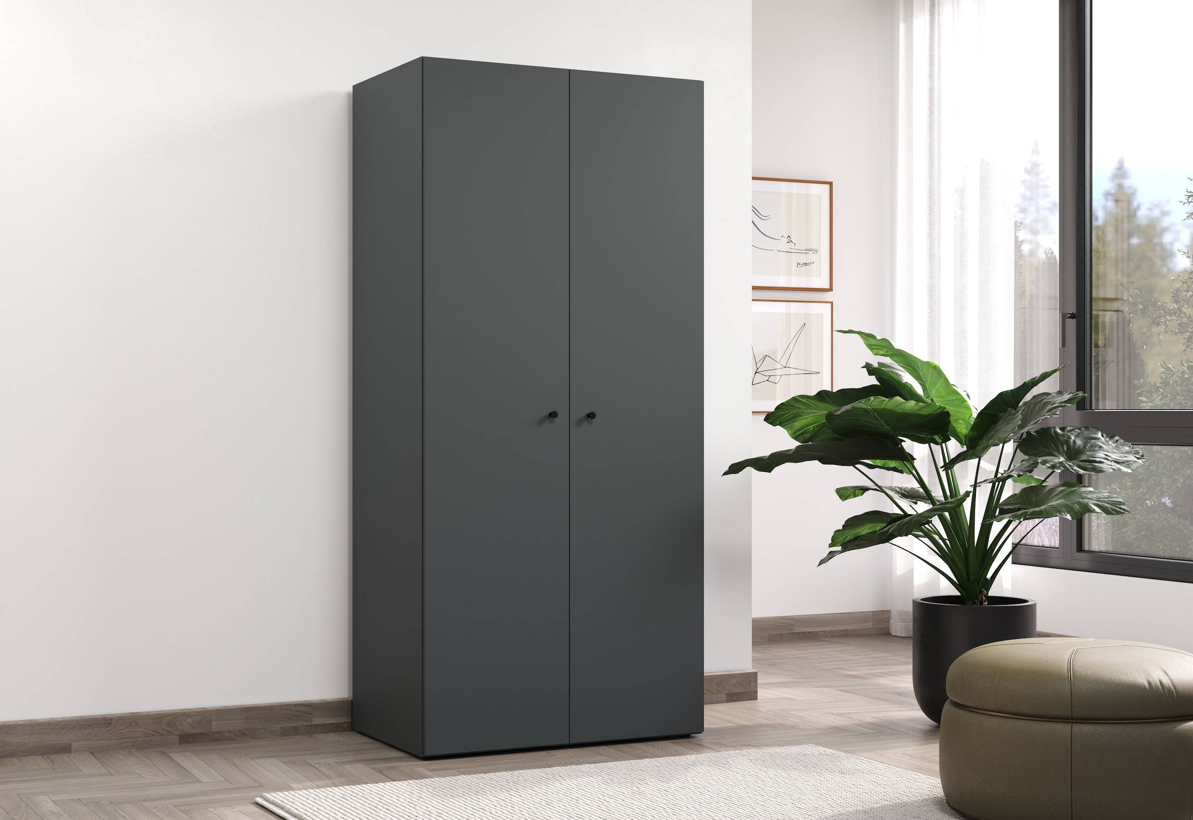 INOSIGN Kleiderschrank »Jersey Schlafzimmerschrank Garderobe Bestseller Schrank«, Drehtürenschrank mit modernen Griffen