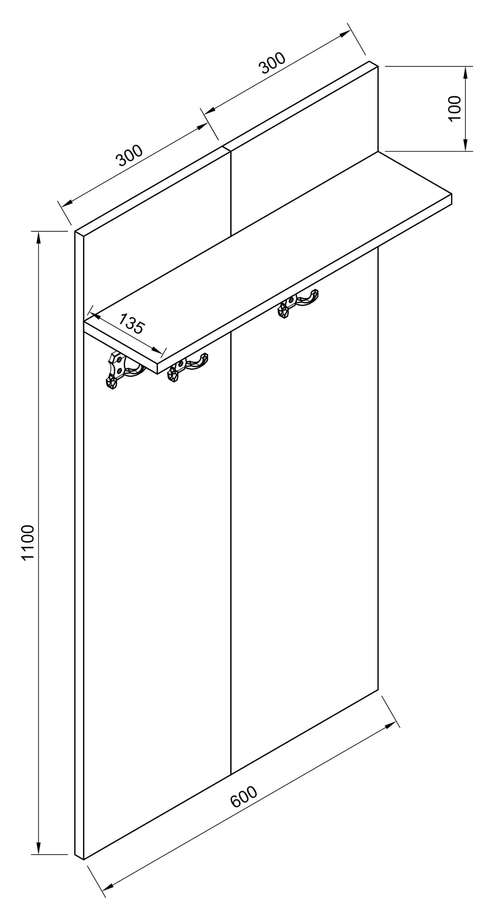 VCM Garderobe »Holz Haken Wandpaneel Flur Garderobe Gados«, (1 St., VCM Gados)