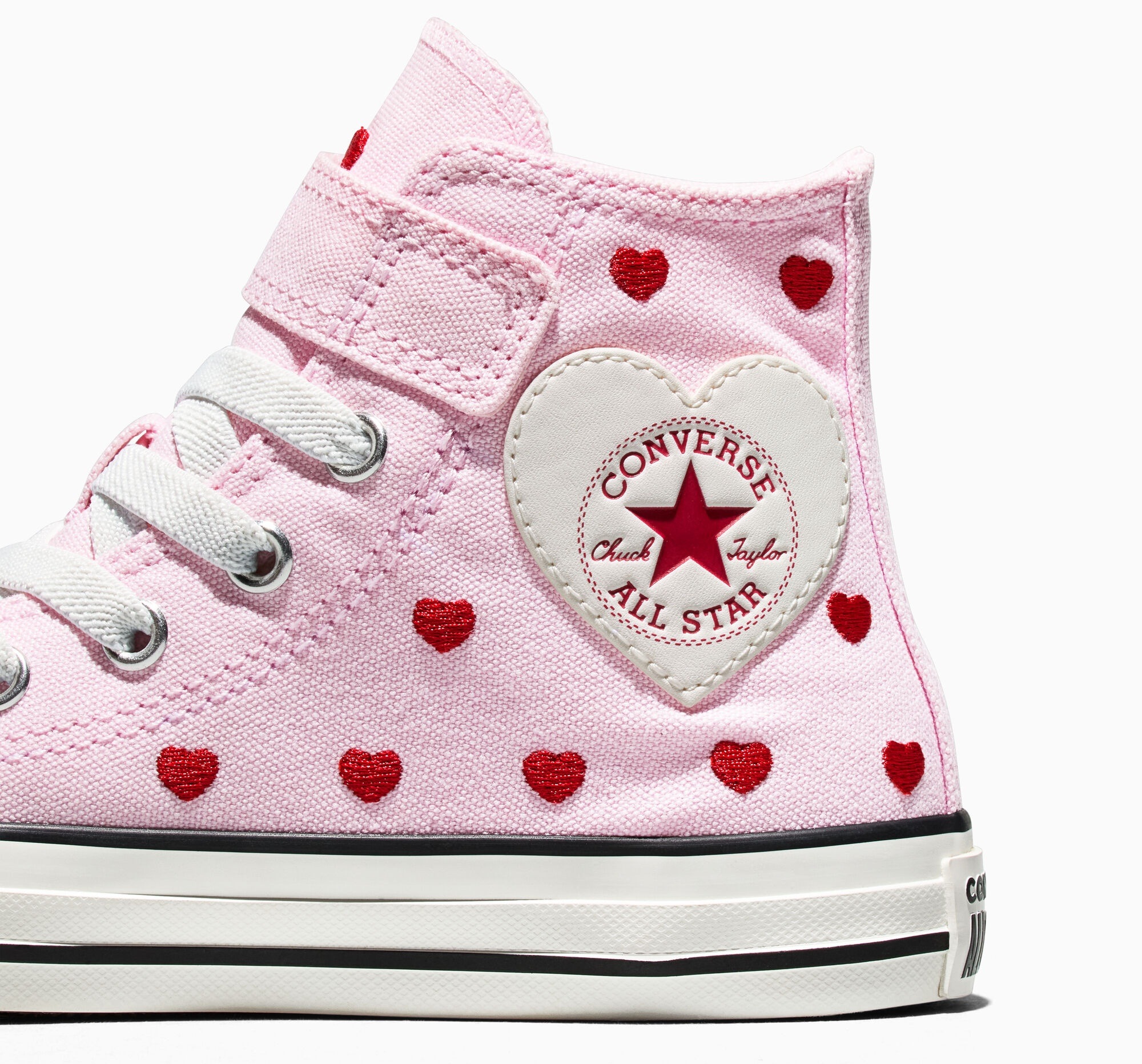 Sneaker CONVERSE "CHUCK TAYLOR ALL STAR HEARTS & ROS", Jungen, Gr. 35, new found bloom, vintage weiß, schwarz, Textil, Schuhe Sneaker 3