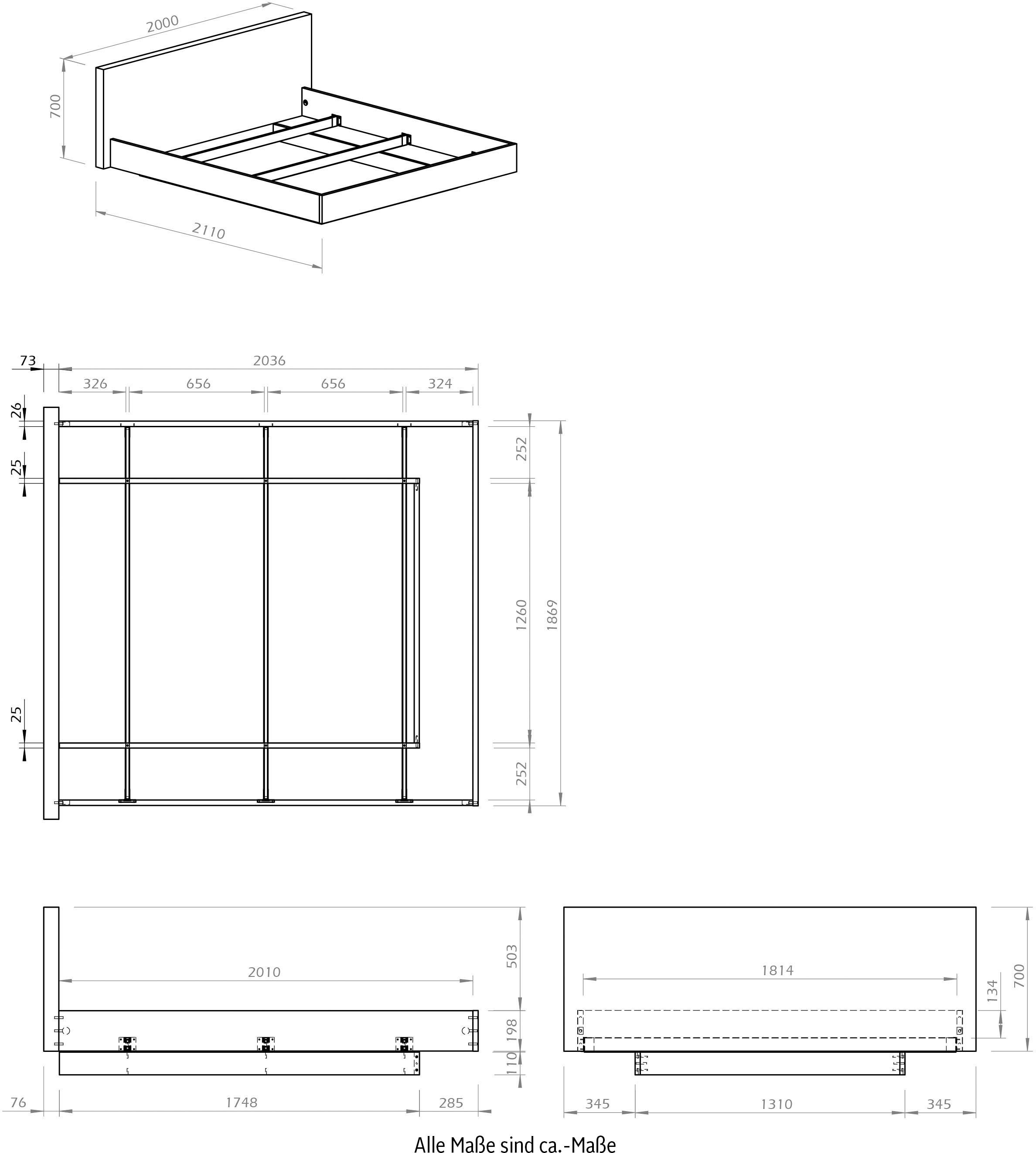 TemaHome Bettgestell »Float Dobbelbett mit Kopfteil«