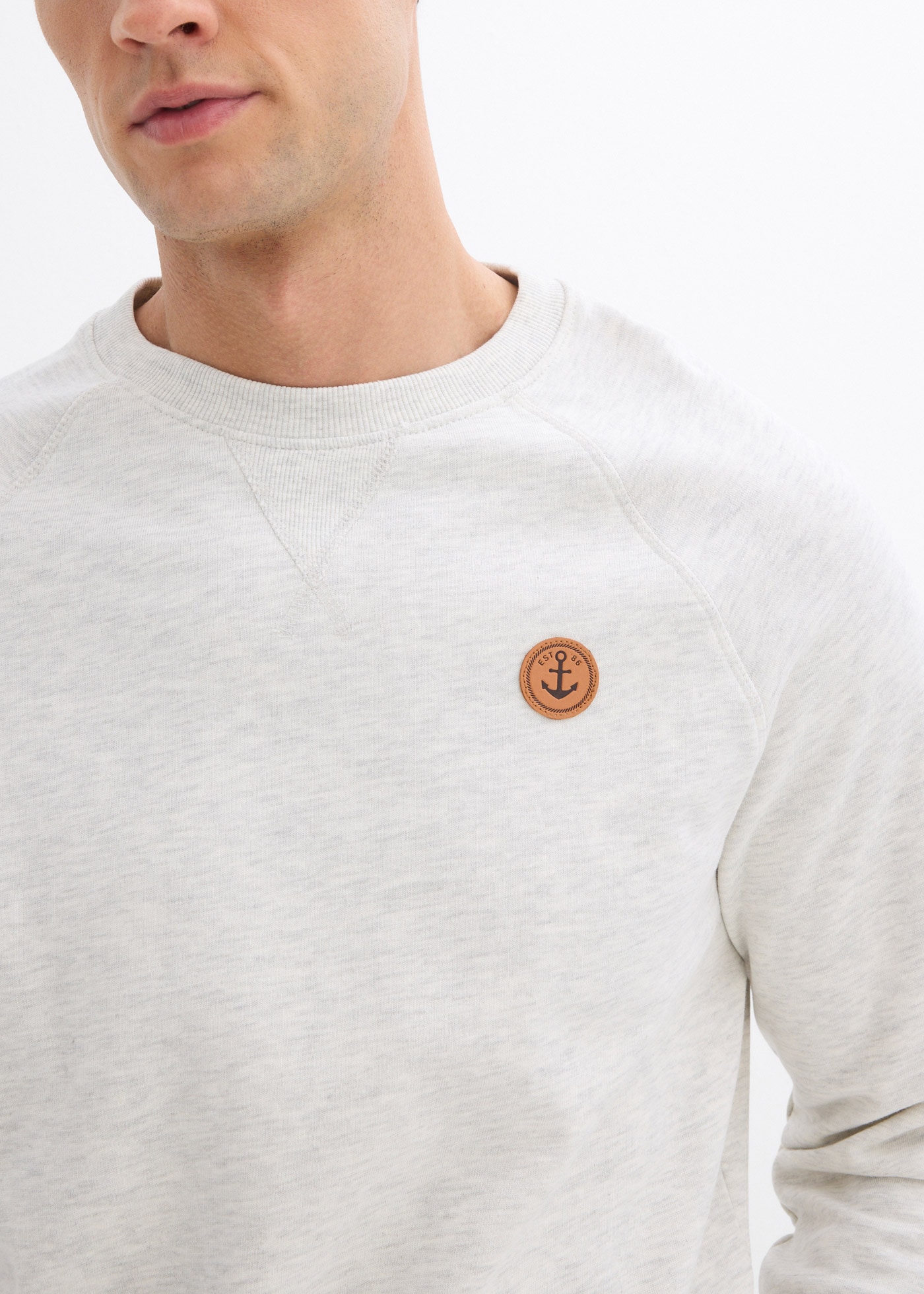 bonprix Sweatshirt, 2 Stk. Regular Fit, unifarben, aus Baumwolle und Polyester
