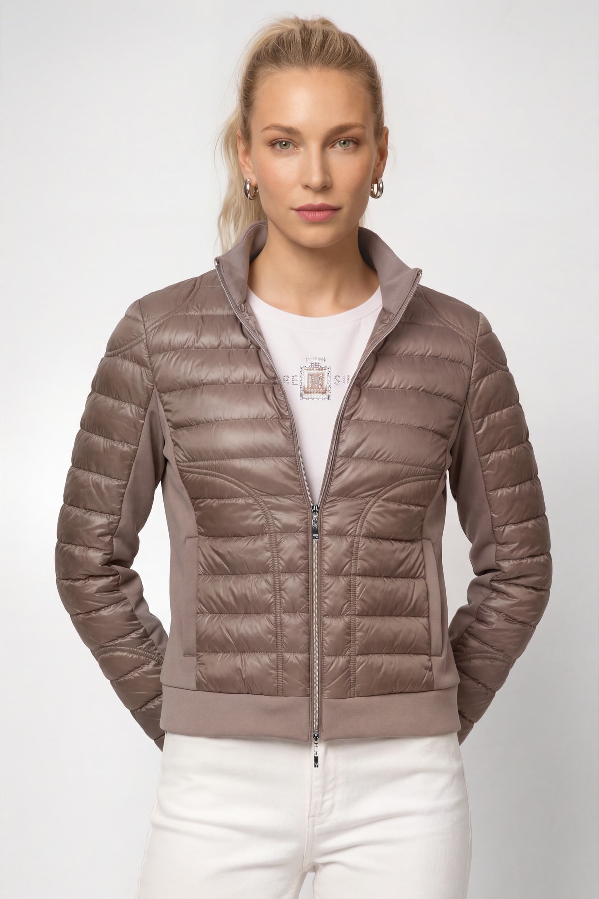 Monari Steppjacke "Jacke Stepp + Neopren" ohne Kapuze Regular fit mit Stehkragen