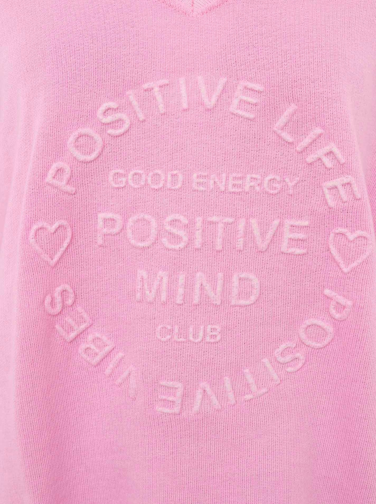 Zwillingsherz Sweatshirt »„Positive Mind Neon Kante”«, mit Kontrastnaht, V-Neck, washed out Optik, langarm
