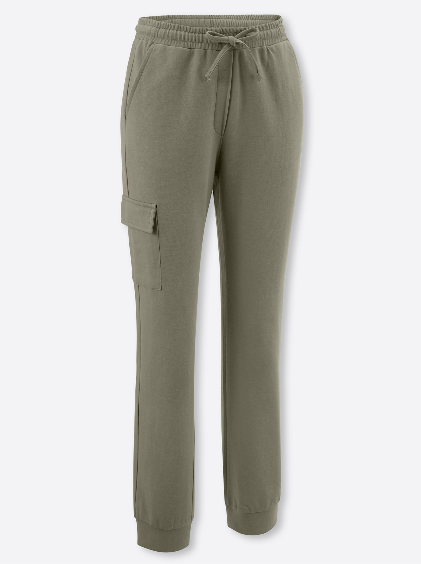 Sweathose CLASSIC BASICS, Damen, Gr. 38, Normalgrößen, grün (khaki), 50% Baumwolle, 50% Polyester, unifarben, Hosen Sweathose 3