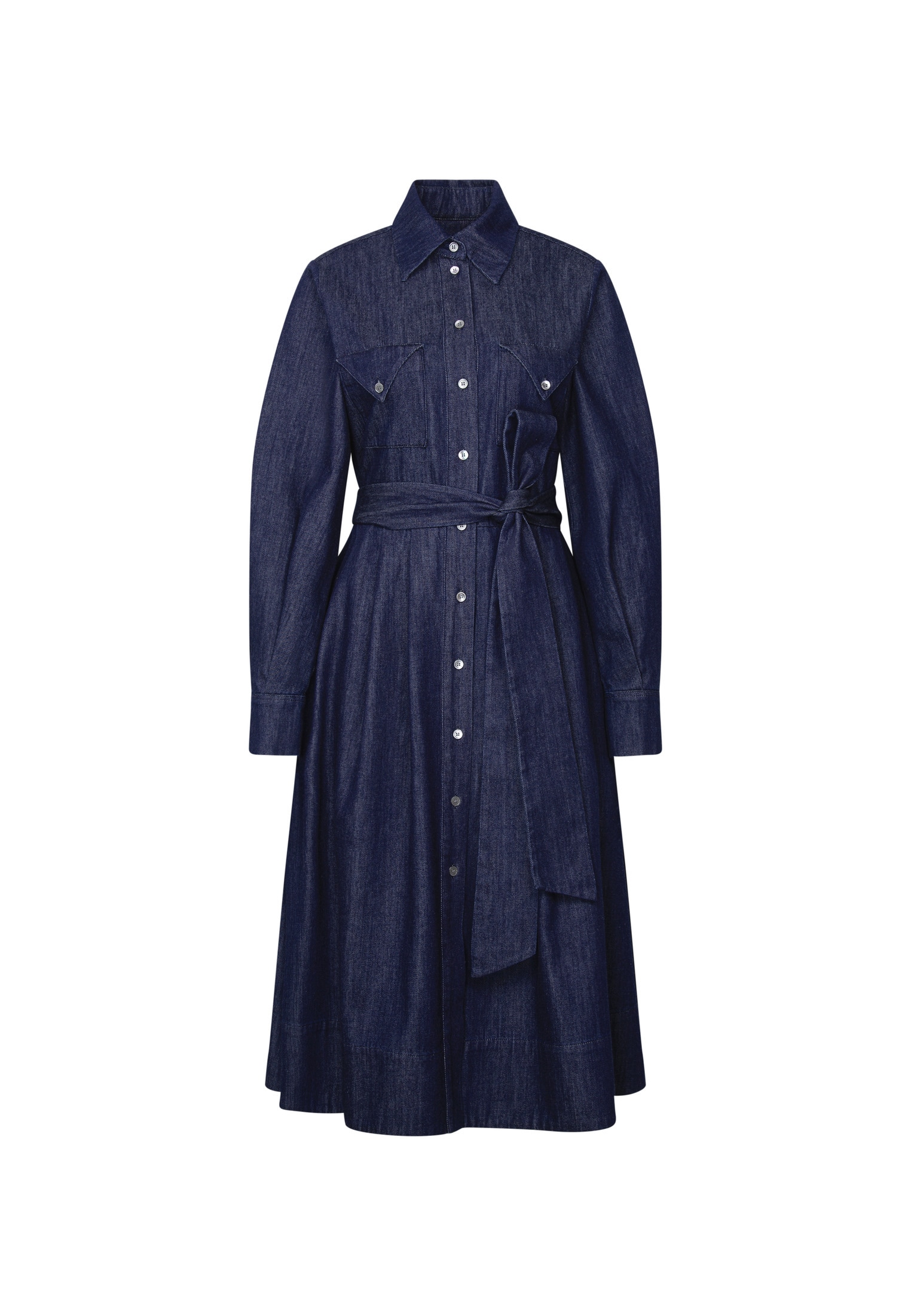 seidensticker Sommerkleid 1/1 Kragen Denim