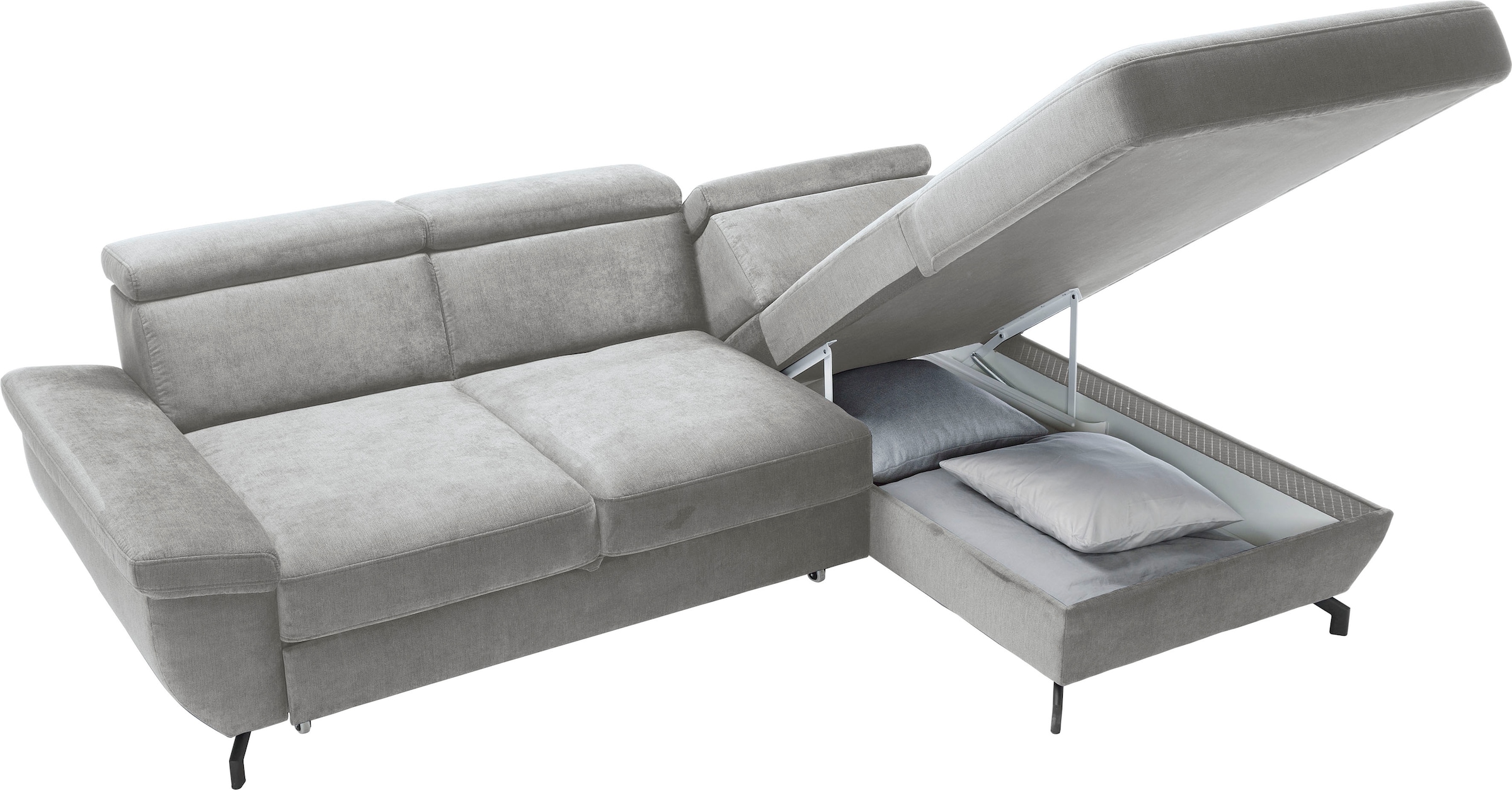 TRENDMANUFAKTUR Ecksofa »Rima, multifunktionales Sofa, L-Form,«, mit Bettfunktion, Bettkasten, Kopf- und Sitztiefenverstellung