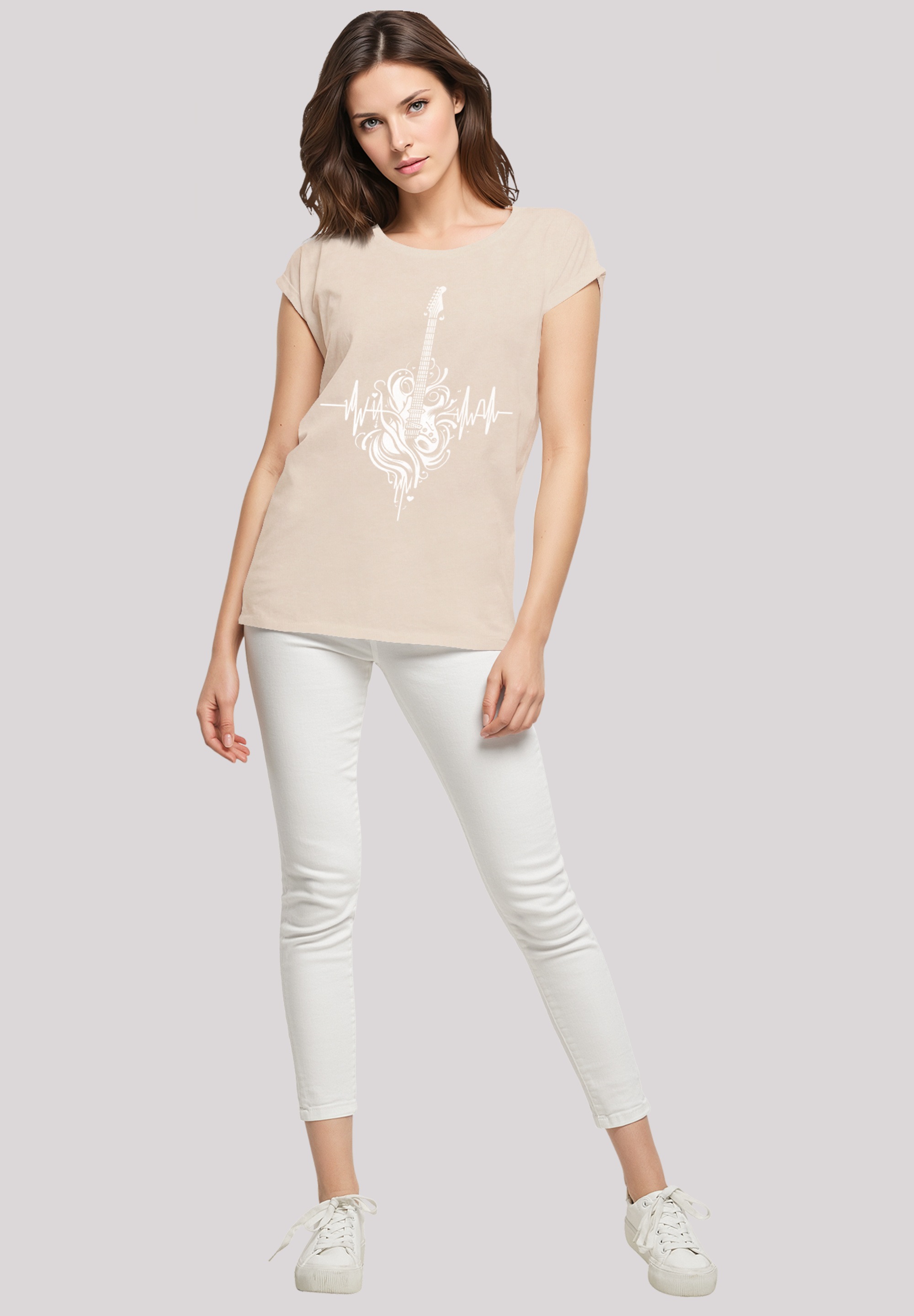 F4NT4STIC T-Shirt »Gitarre Herzschlag«, Premium Qualität