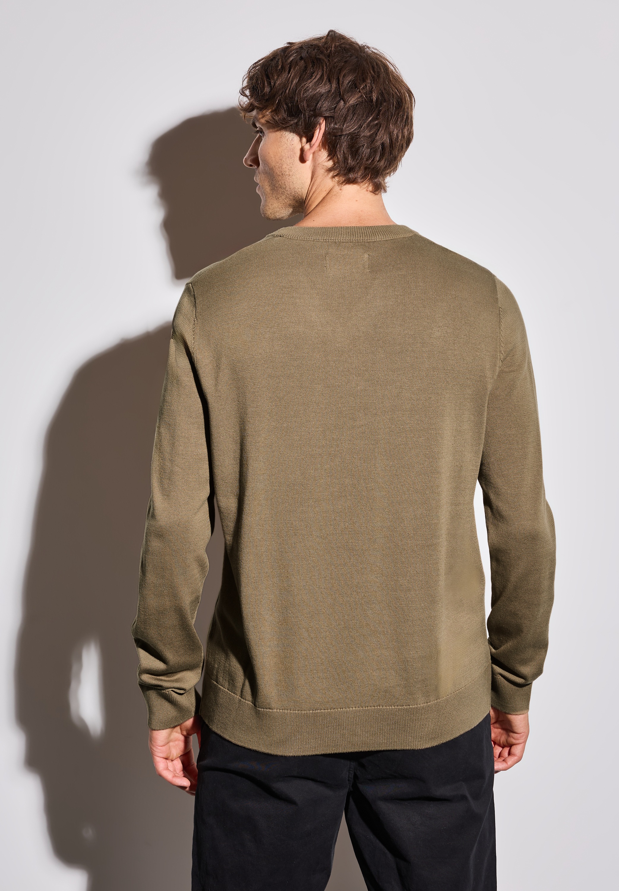 STREET ONE MEN Strickpullover, aus reiner Baumwolle