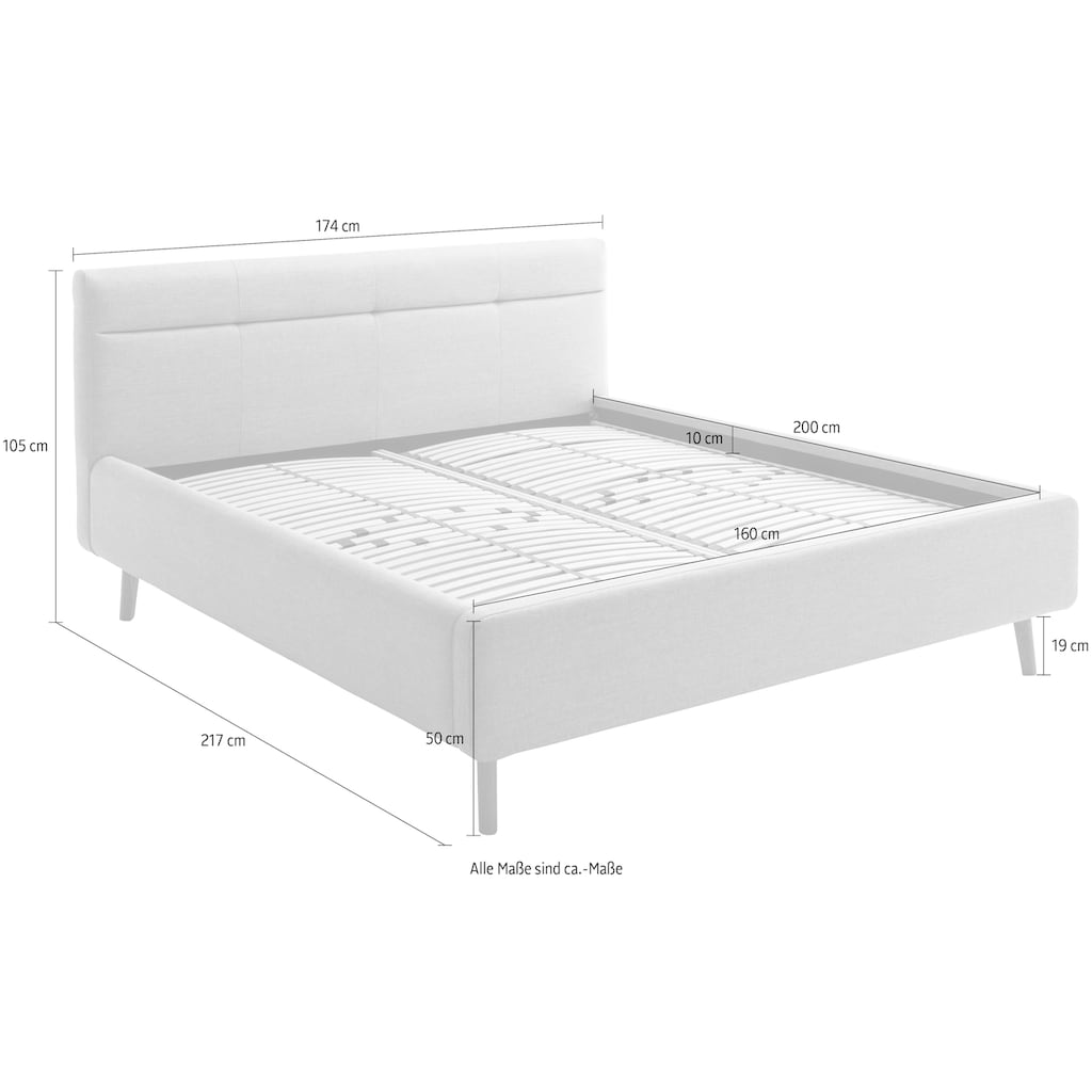 meise.möbel Polsterbett »Lotte«, mit Lattenrost und Bettkasten