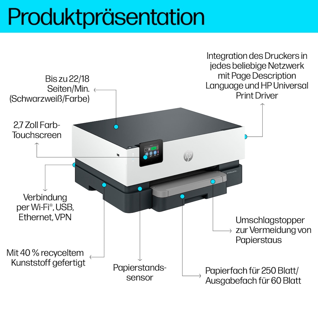 HP WLAN-Drucker »OfficeJet Pro 9110b«