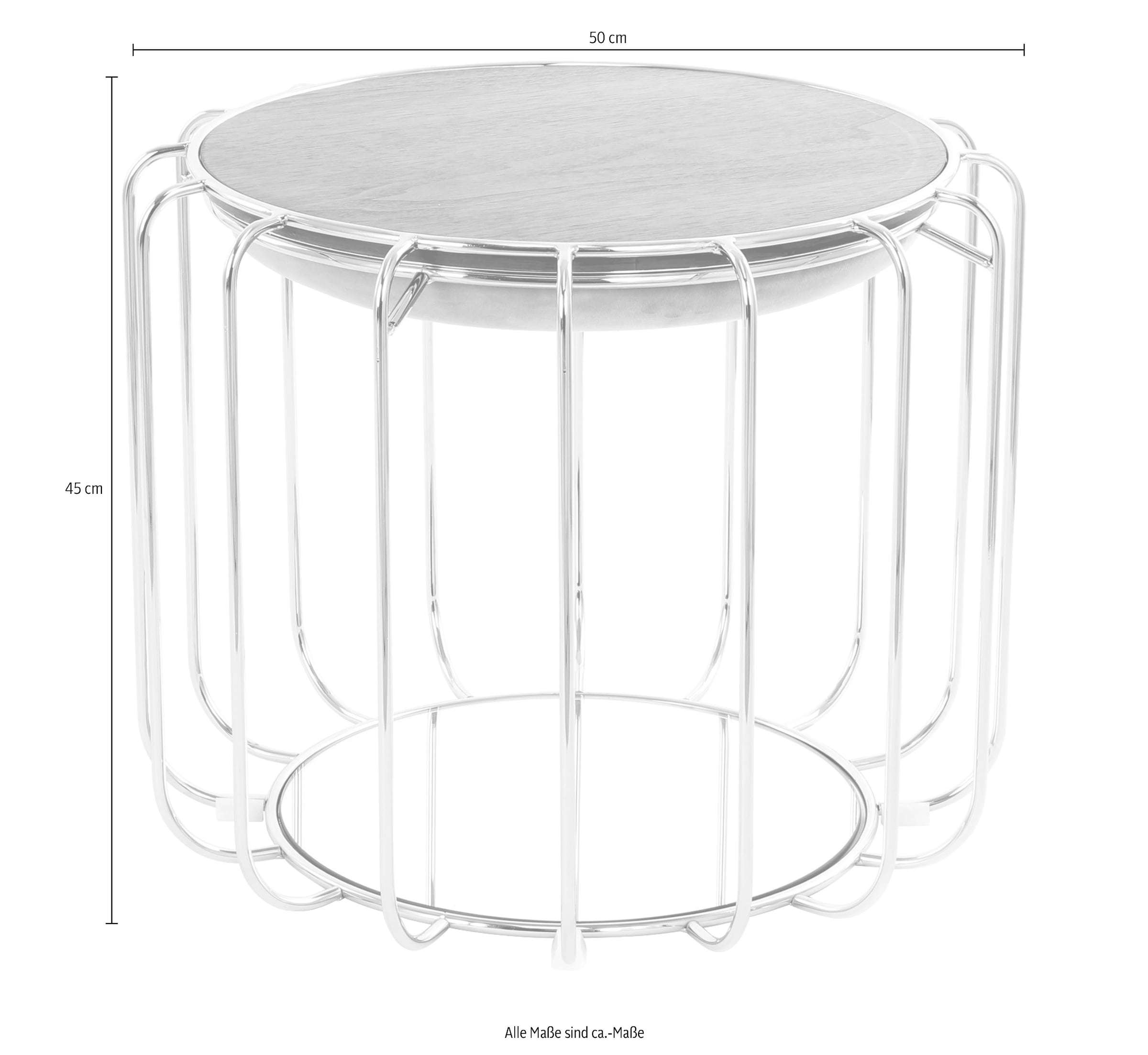 Kayoom Beistelltisch »Pouf Comfortable 110, abnehmbares und wendbares Oberteil«, (1 St.), praktisch umzuwandeln in Tisch oder Hocker, mit Spiegelglas