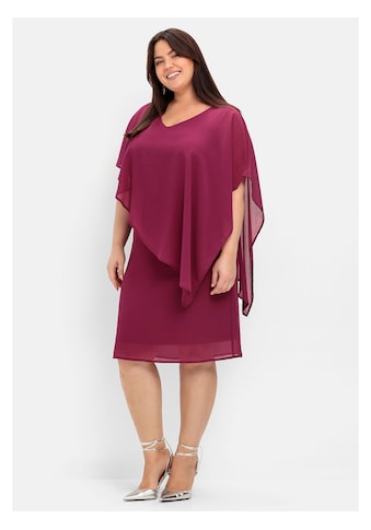 Cocktailkleid »Große Größen«, mit asymetrischem Cape