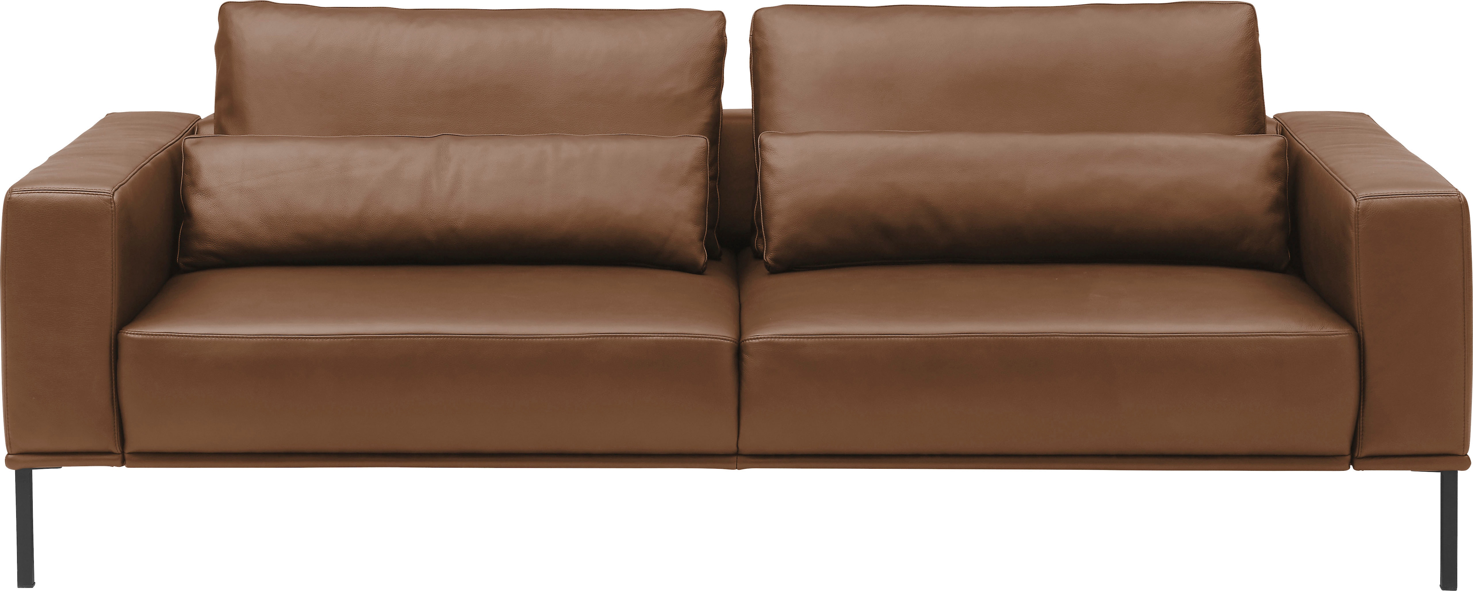 Musterring 2,5-Sitzer "JustBPM100, 202 cm breit, aus hochwertigem Leder" wahlweise mit Nierenkissen und mot. Sitzauszug, Metallfuß in schwarz