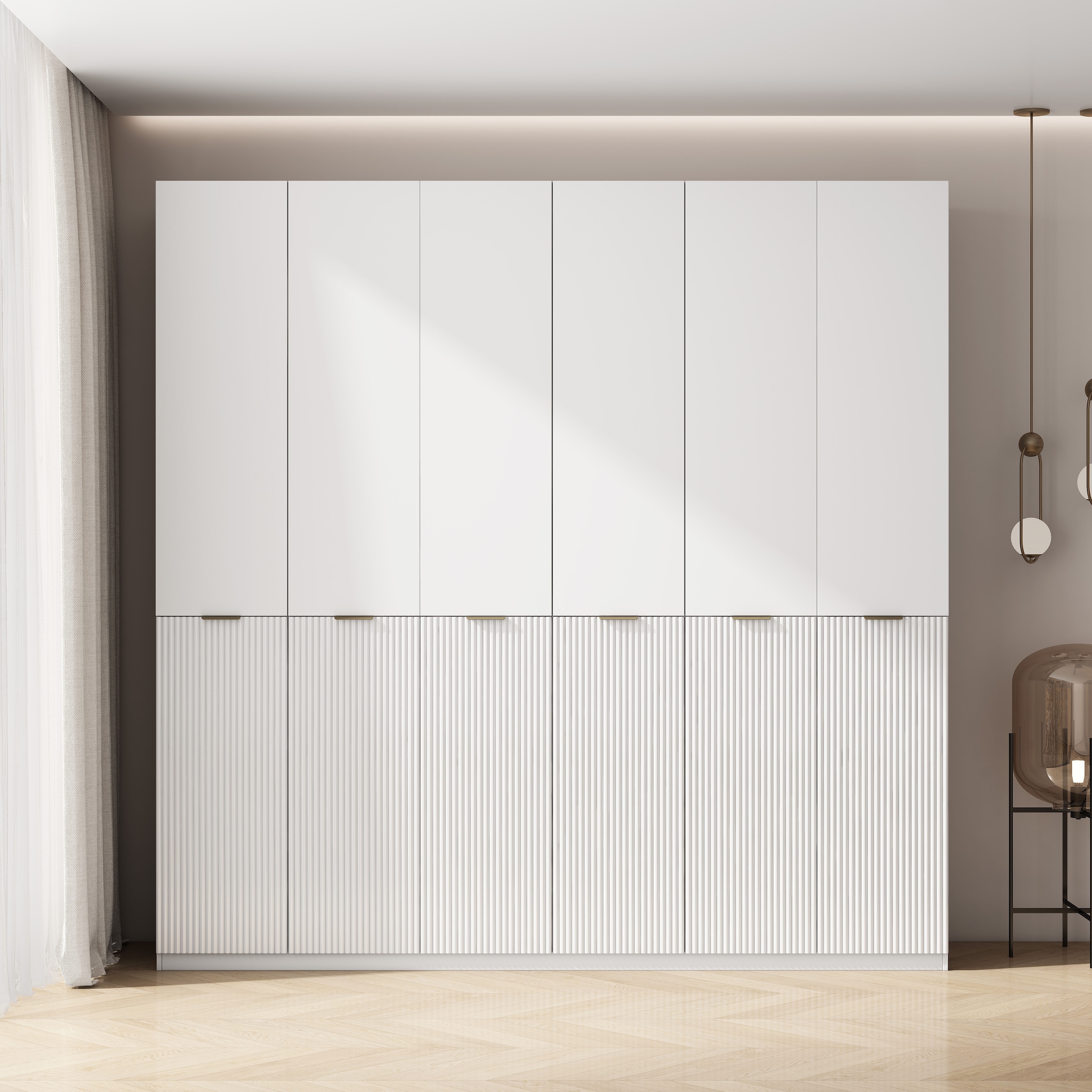 OTTO home Kleiderschrank »Jorella Schlafzimmerschrank Garderobe mit Softclose Türen« eleganter Schlafzimmerschrank Rillendesign Trend Breite 241cm