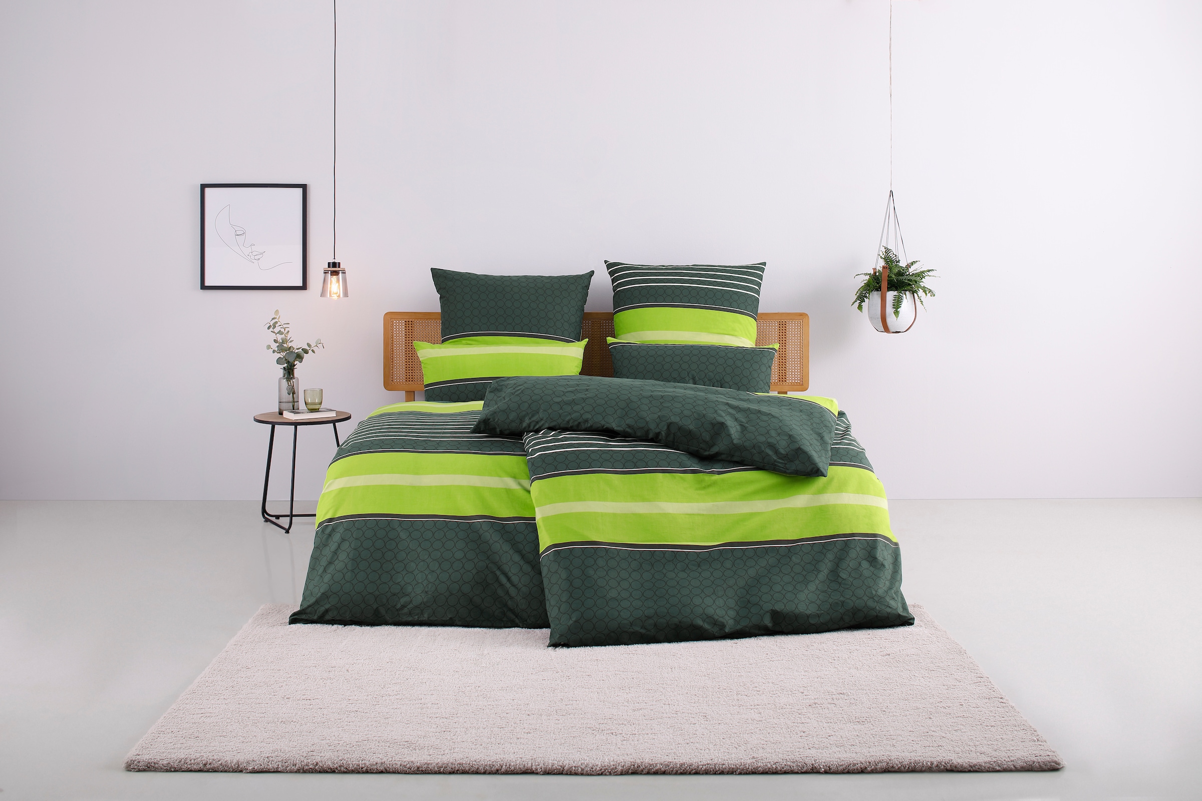 my home Bettwäsche »Circle in Gr. 135x200 oder 155x220 cm«, (2 tlg.),  Bettwäsche aus Baumwolle mit Streifen-Design, moderne Bettwäsche bestellen  | BAUR