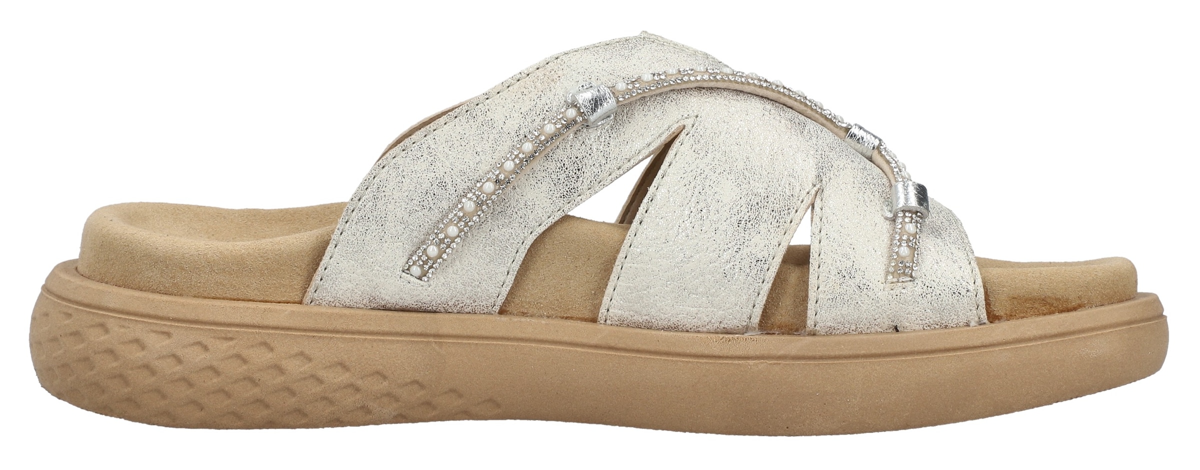 Rieker Pantolette, Sommerschuh, Schlappen, Hausschuh, Strandschuh mit Stretcheinsatz