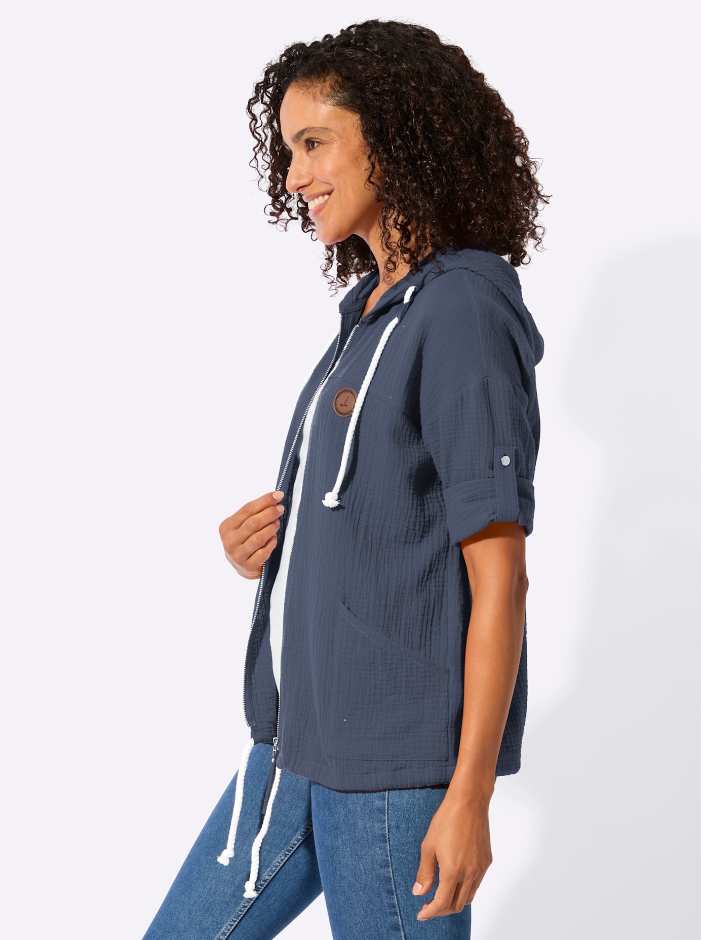 CASUAL LOOKS Women's Blouse Jacket Smoky Blue 46 3