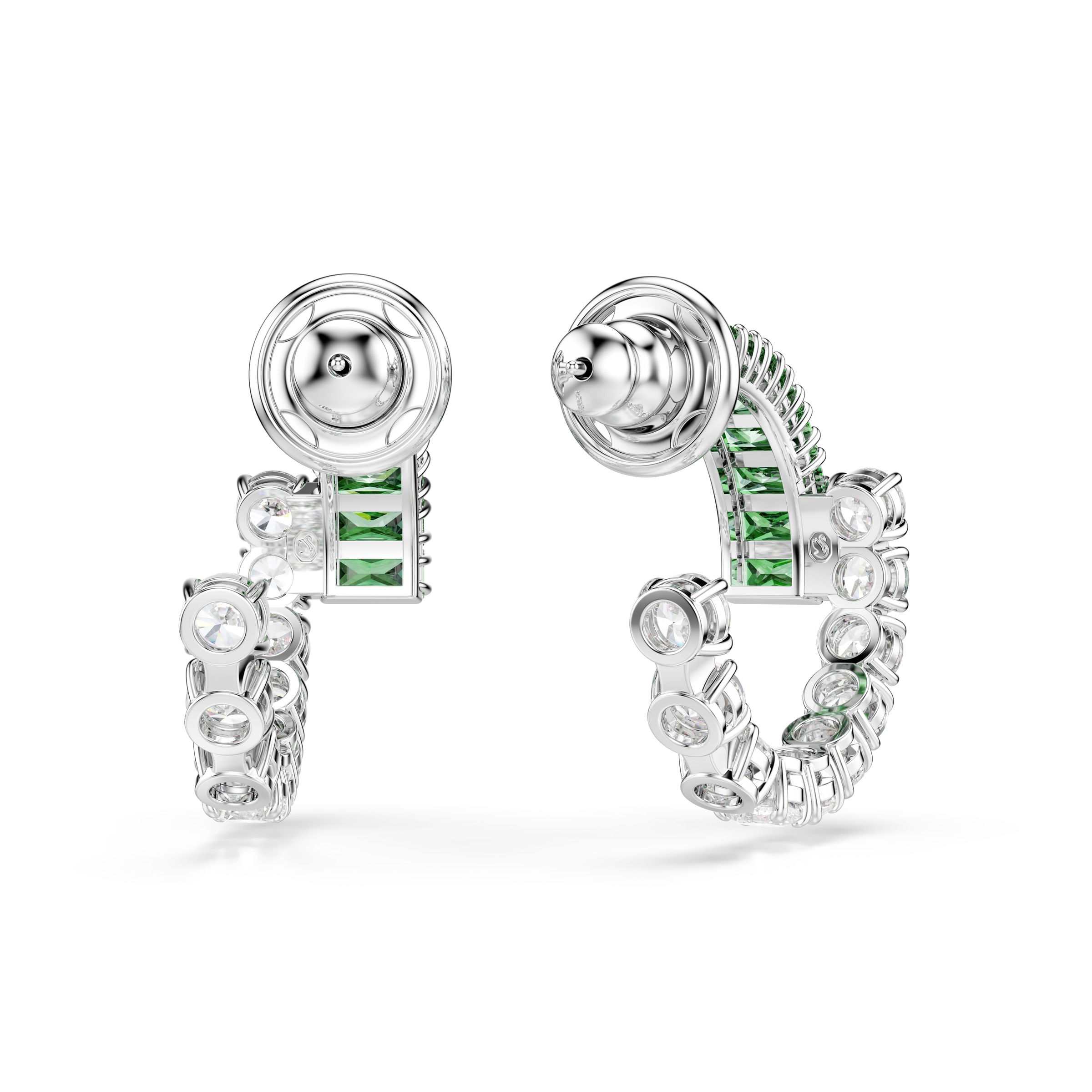 Paar Ohrstecker SWAROVSKI "Schmuck Geschenk Matrix Ohrringe", silber (metallfarben, kristallweiß, kristallweiß), Ohrringe, Damen, Metall, mit Swarovski Kristall, Swarovski Zirkonia (synth.) 10