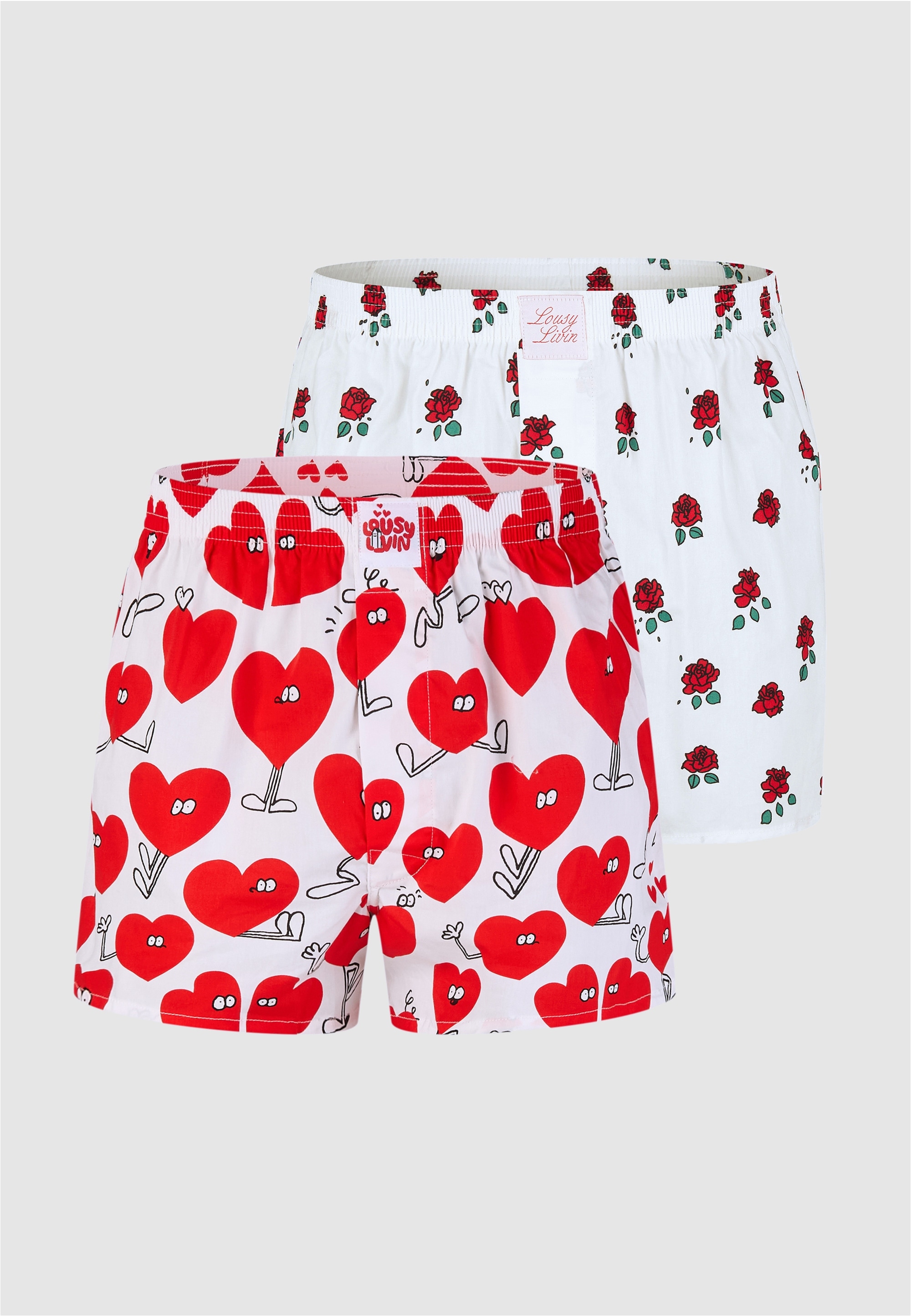 Lousy Livin Boxershorts »Rose & Valentines« im praktischen 2er-Pack