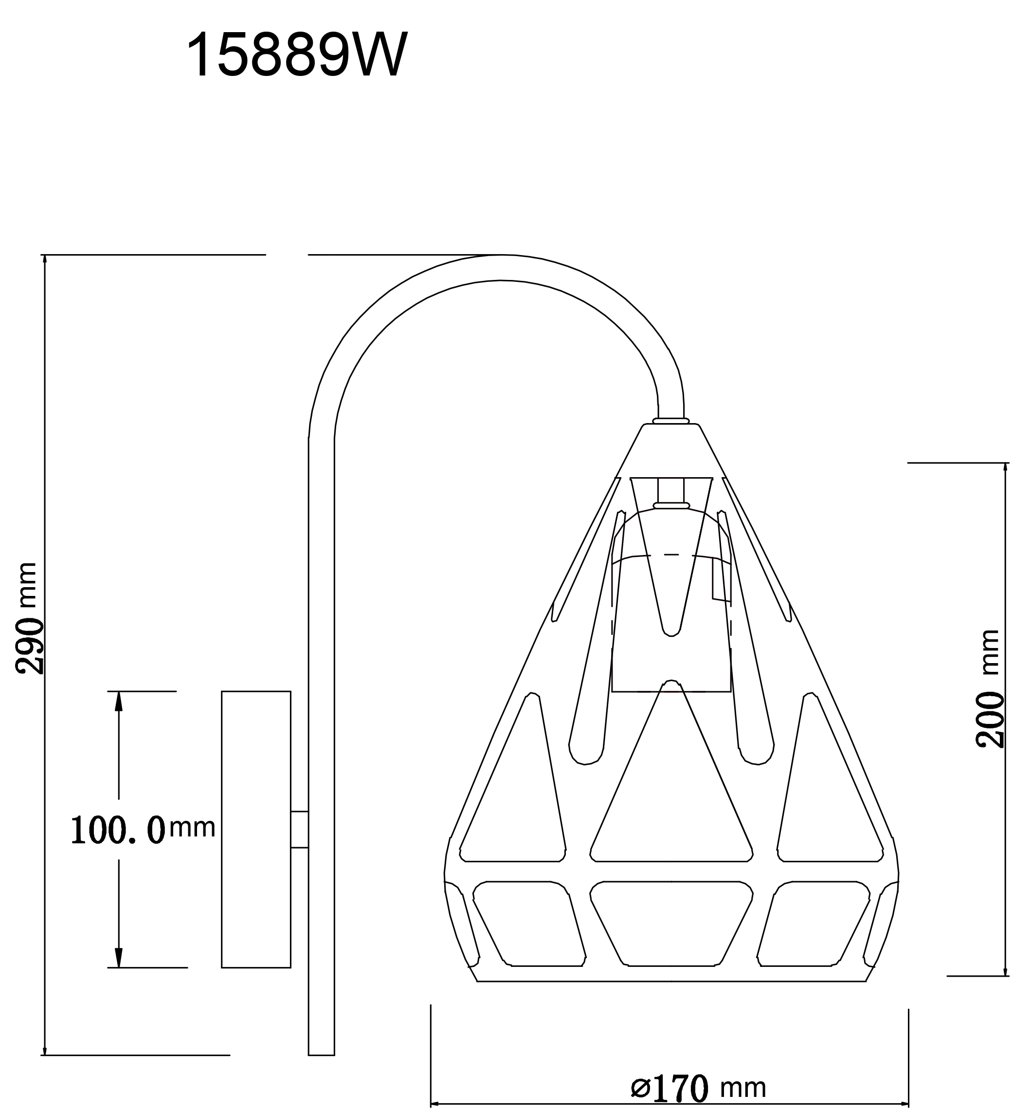 GLOBO LIGHTING Wandleuchte »HASSAN«, Leuchtmittel E27 | ohne Leuchtmittel, Wandlampe/Spot/Dekor/Wohnzimmer/Flur/Lichtschein: abwärts