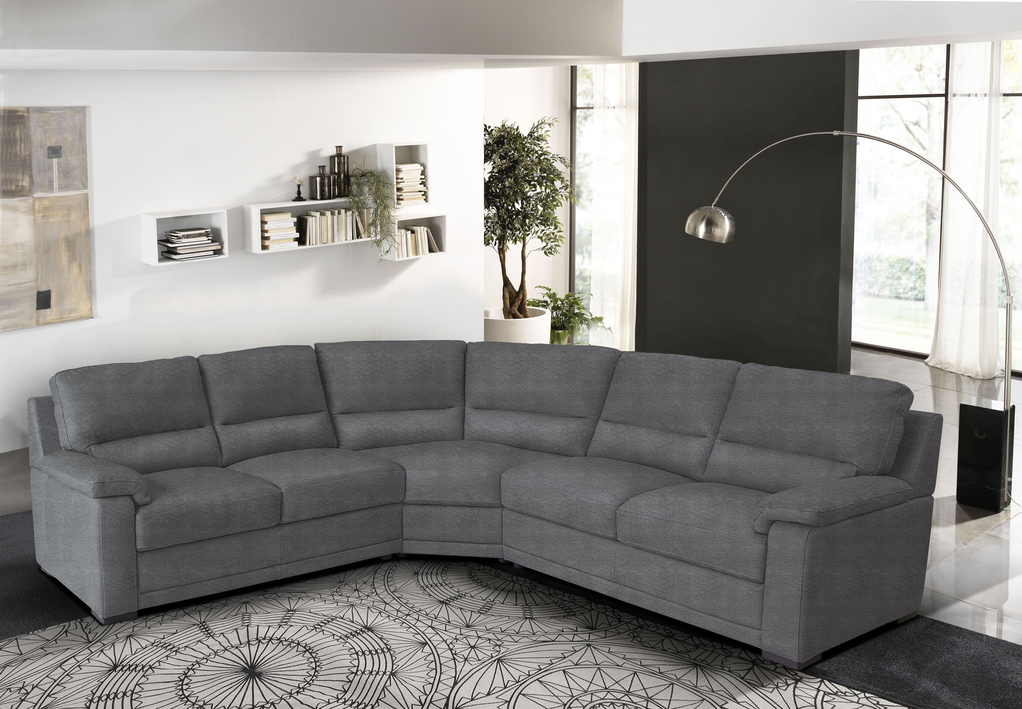 Egoitaliano Ecksofa "Doris, modernes Designerecksofa in hochwertigen Microfaserqualitäten" edle Detailverarbeitung, wahlweise fleckenabweisend oder in Lederoptik