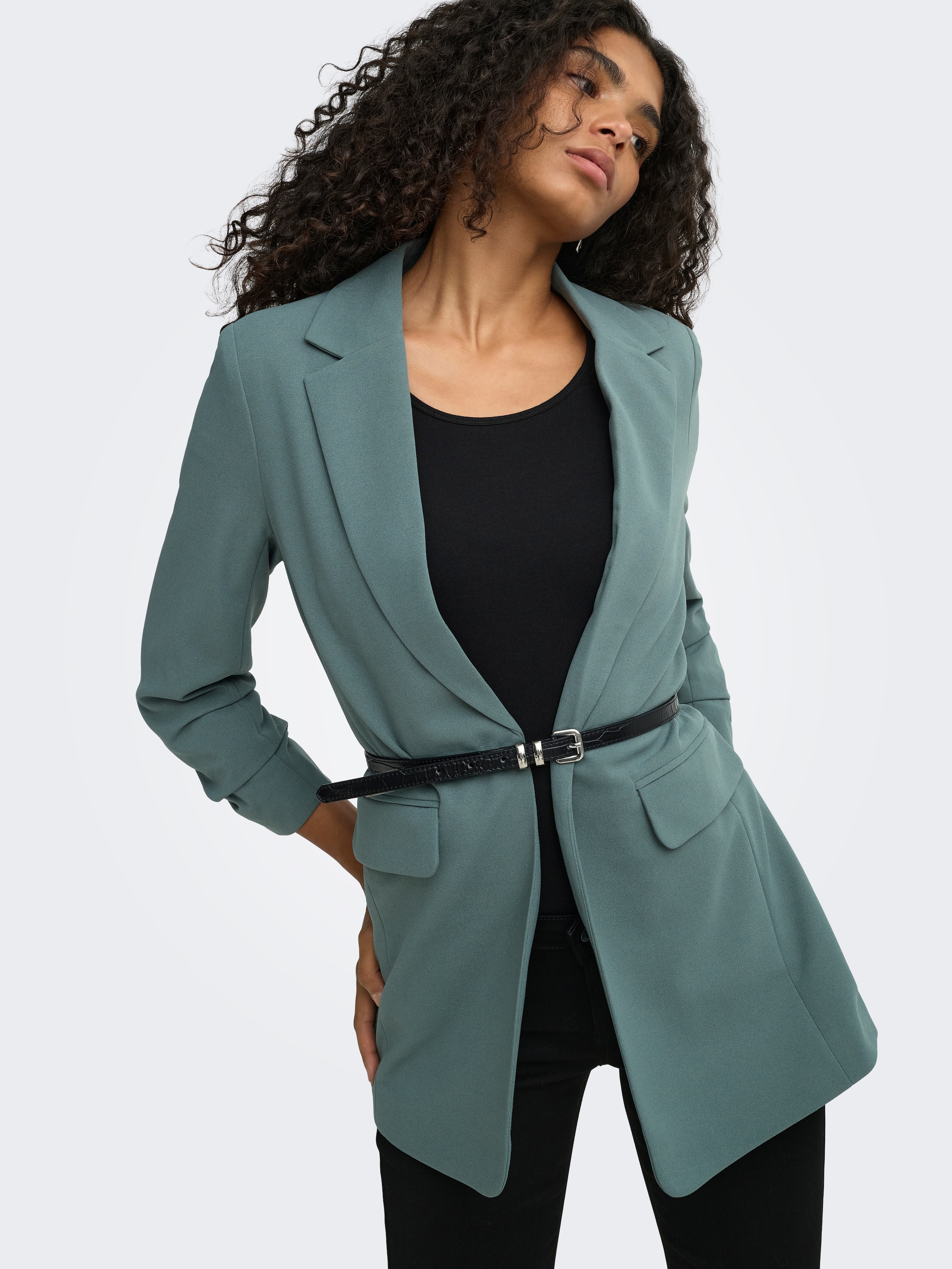 ONLY Longblazer »ONLKALINA 3/4 OPEN BLAZER CC TLR« Materialmix, loose fit