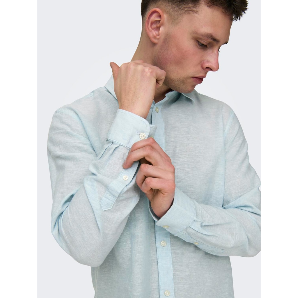 ONLY & SONS Langarmhemd »ONSCAIDEN LS SOLID LINEN SHIRT NOOS«