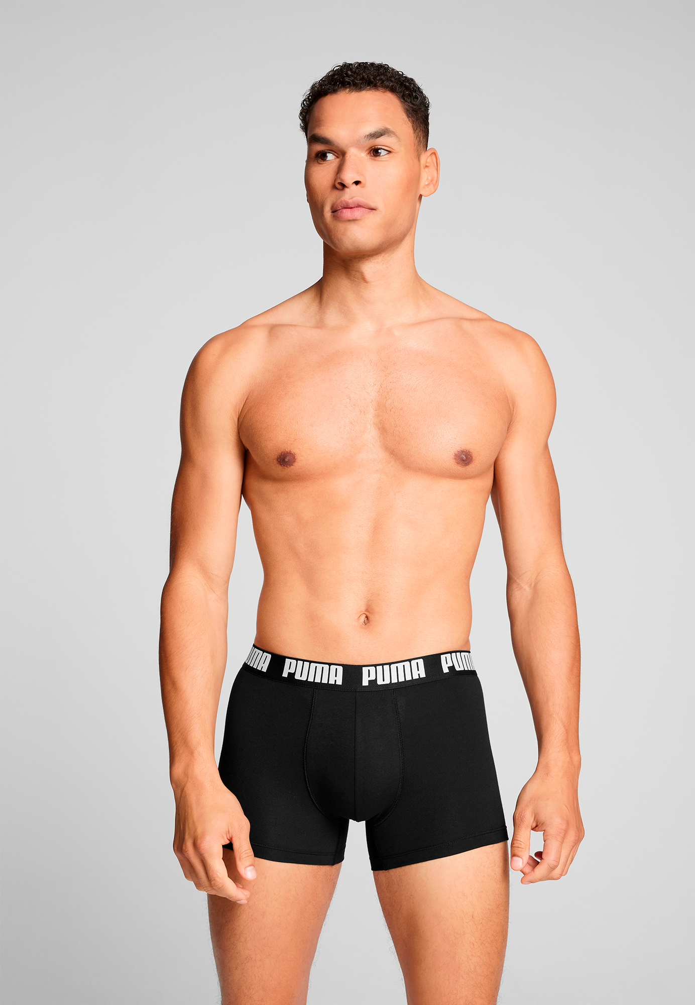 PUMA Boxershorts »PUMA MEN EVERYDAY LOGO PRINT BOXERS 2P«, (2er Pack), 1x uni und 1x allover Logodruck