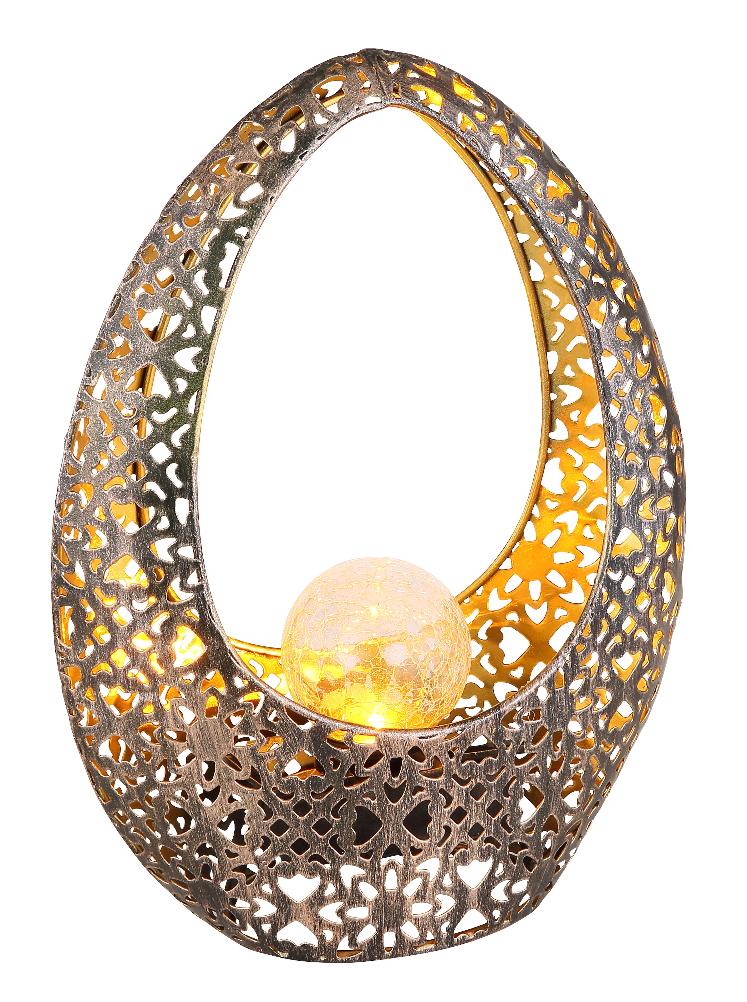 GLOBO LIGHTING LED Solarleuchte "SOLARLEUCHTE METALL BRONZEFARBEN, 1XLED" LED-Modul 1 Stk. Warmweiß Solar Garten Terrasse Außenbeleuchtung Dekoleuchten