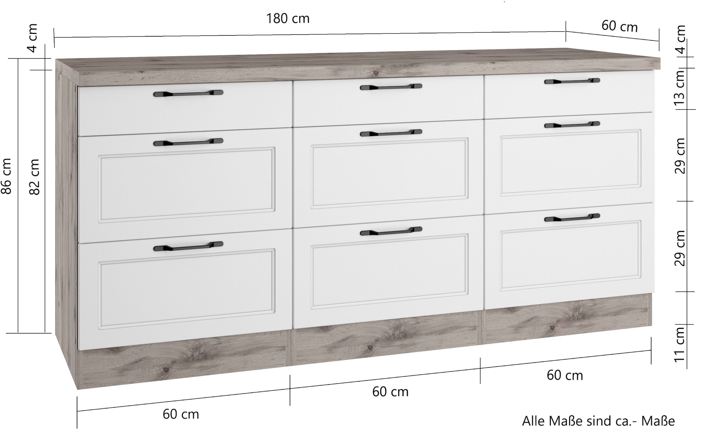 KOCHSTATION Unterschrank »KS-Lana«, Breite 180 cm