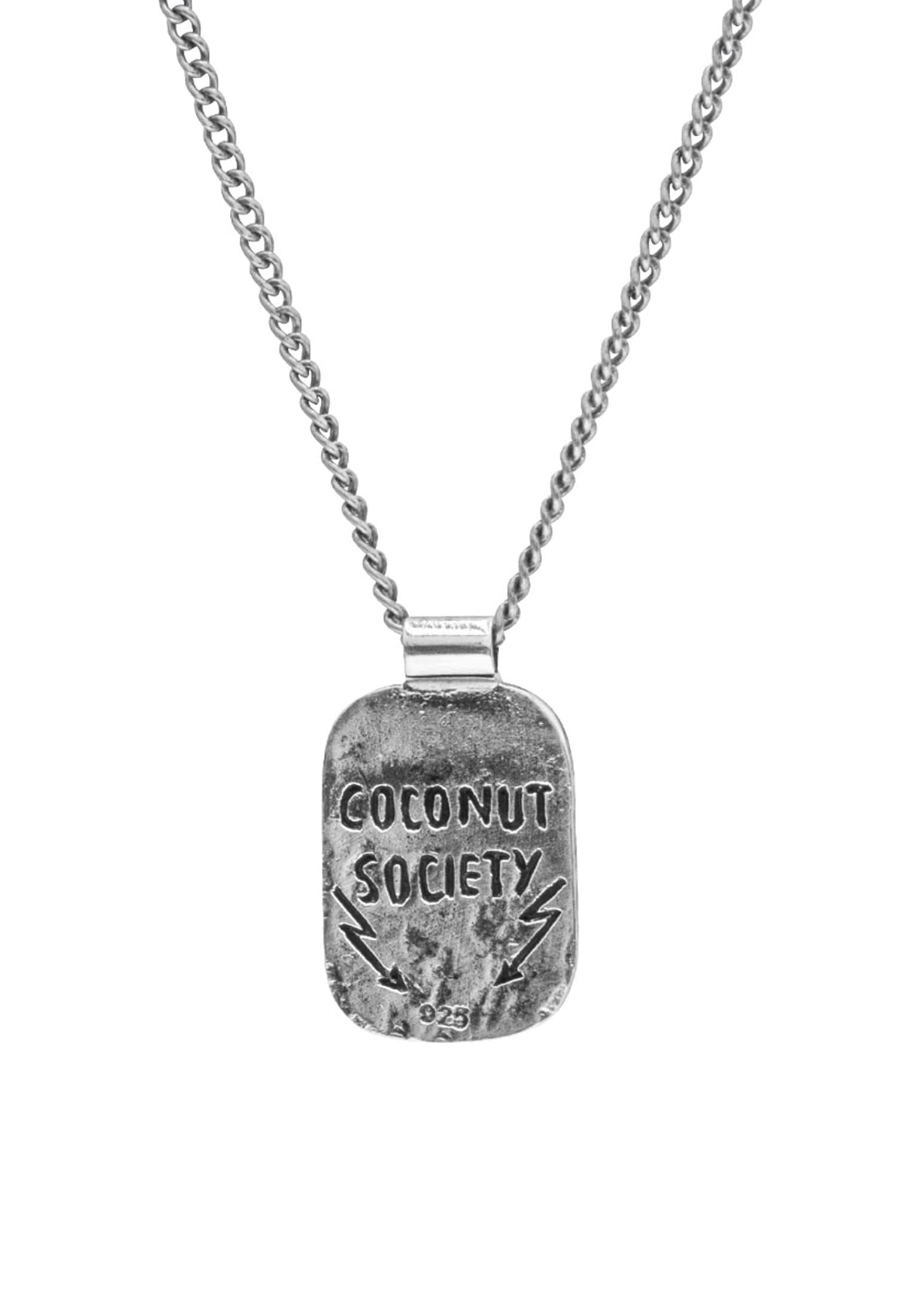 HAZE & GLORY Kette mit Anhänger »Halskette Plättchen - Coconut Society Palme 925 Silber«