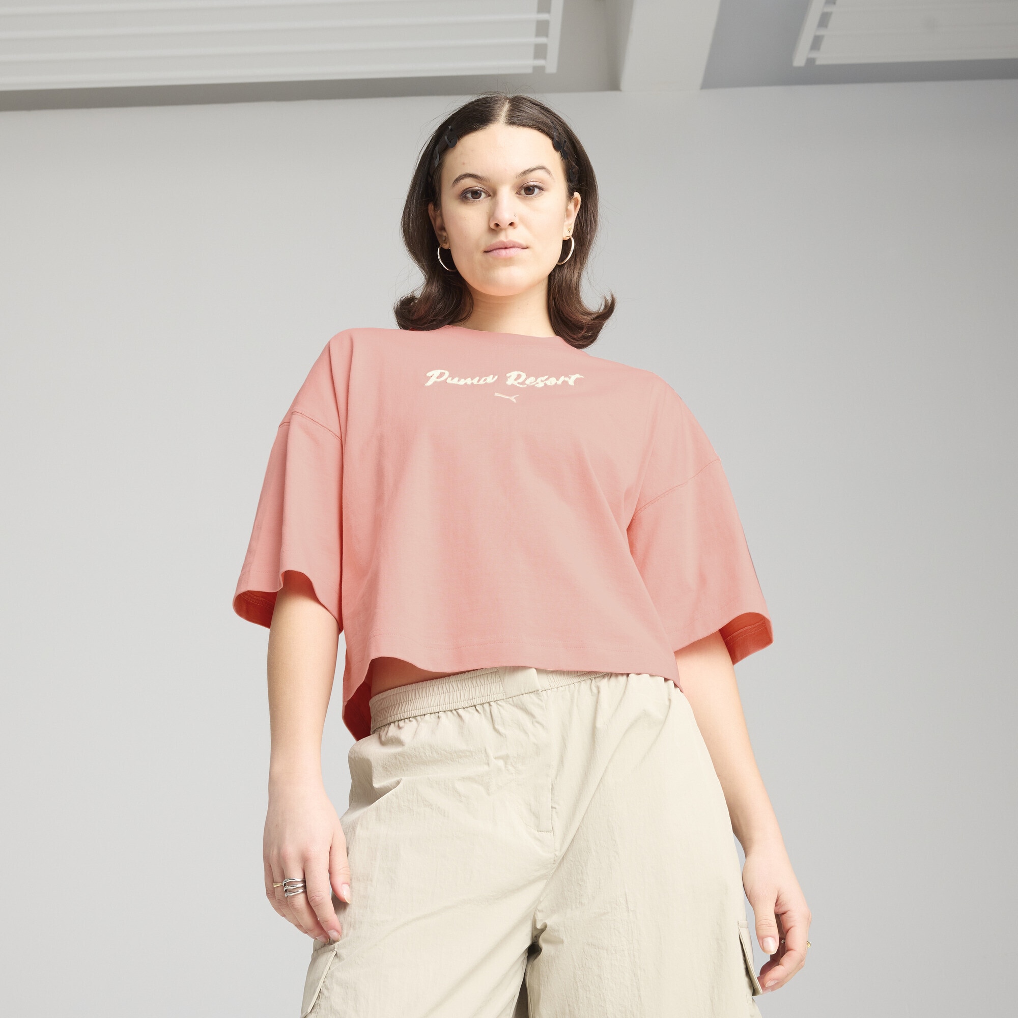 PUMA T-Shirt »PREMIUM ESS Oversized-T-Shirt mit Grafik Damen«