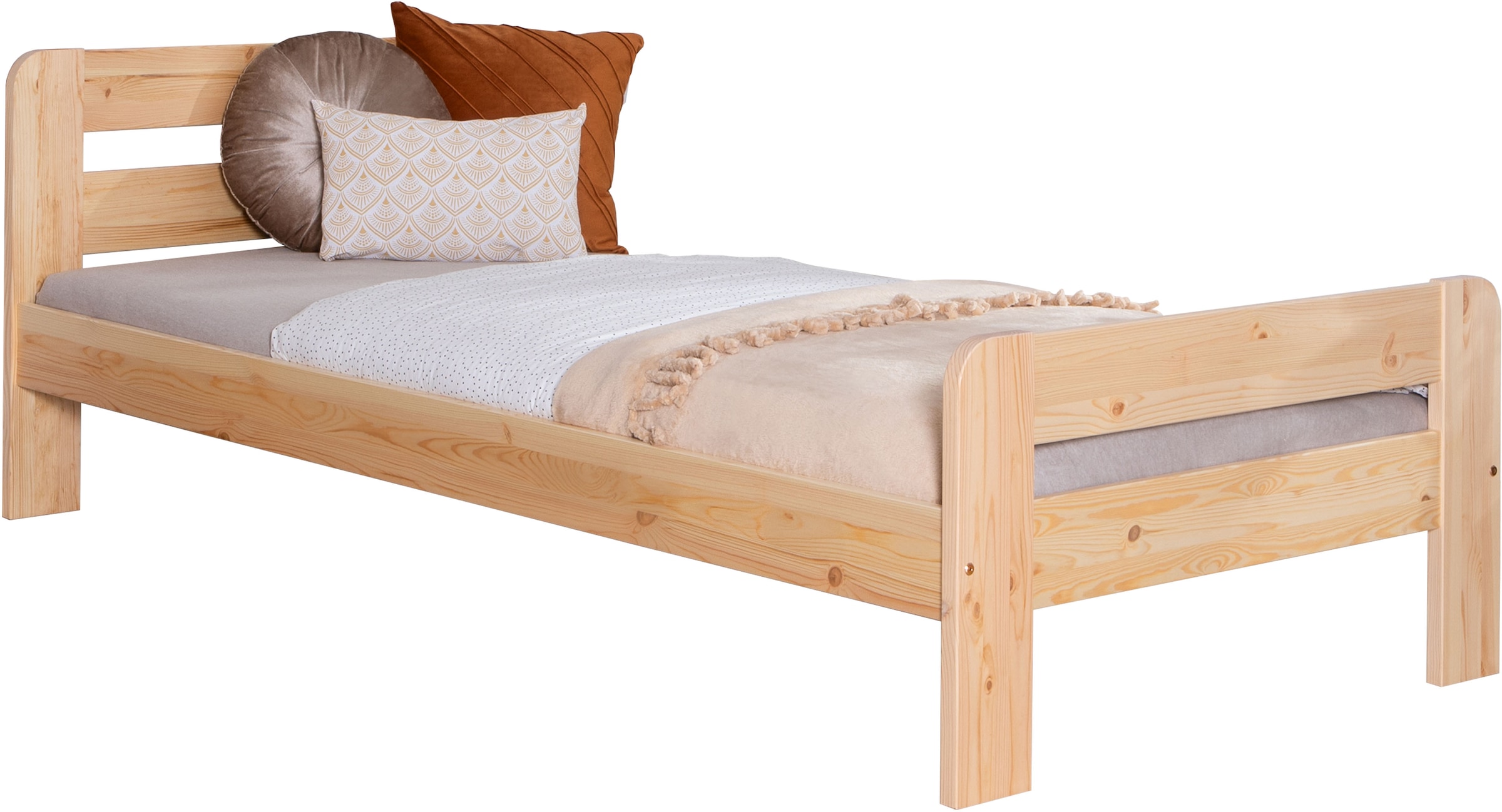 Ticaa Massivholzbett »"Bert", FSC®-zertifiziert (Kiefer), Jugendbett, mit Lattenrost«, (90x200cm, 100x200cm, 140x200cm), ideal für das Kinder- und Jugendzimmer, Massivholz