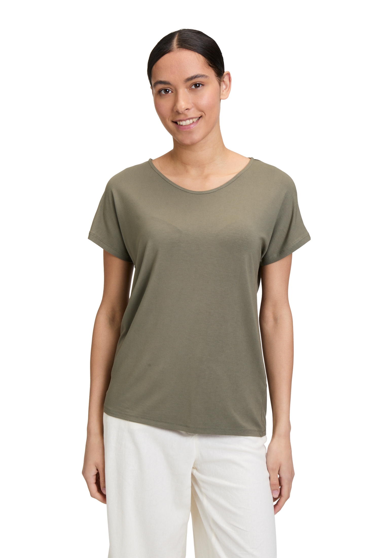 Betty Barclay Kurzarmshirt "Damen Casual-Shirt mit V-Ausschnitt", 1 Stk. Fo günstig online kaufen